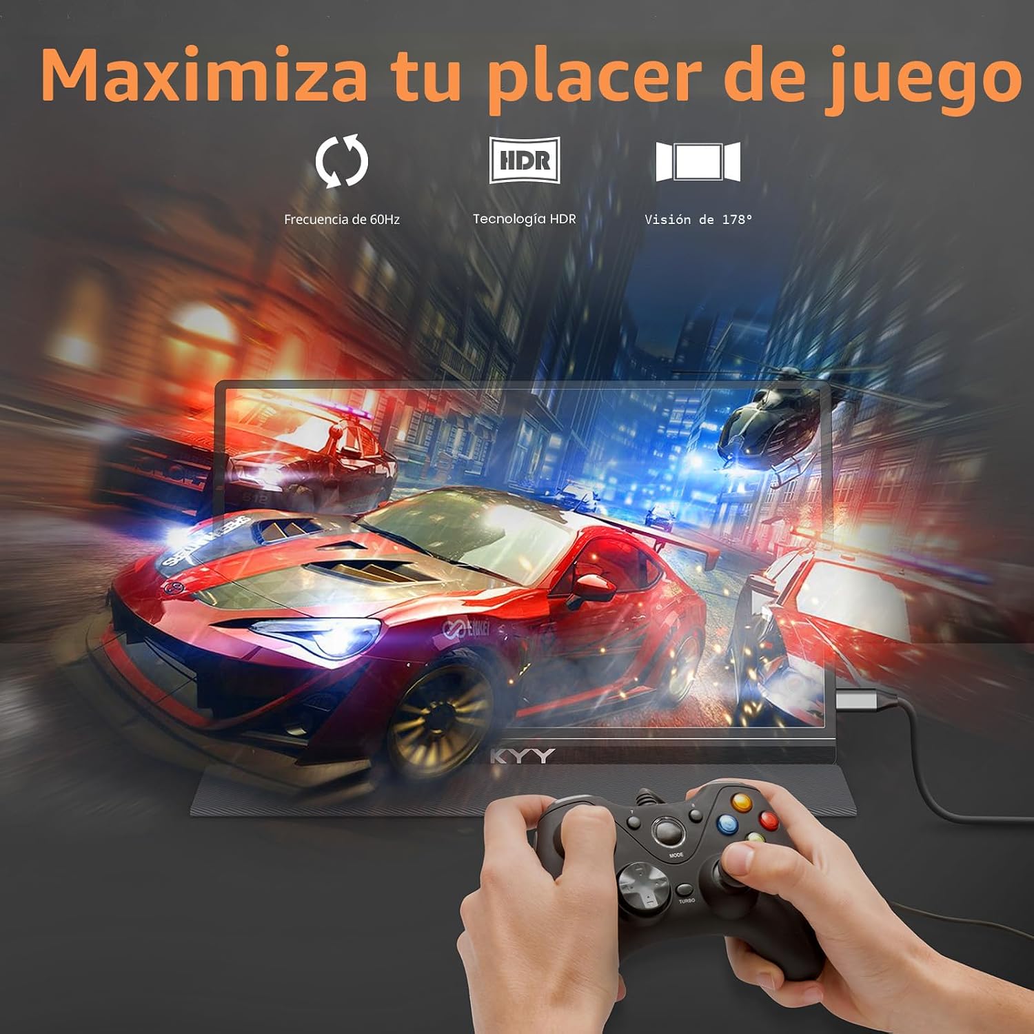 MONITOR PORTÁTIL KYY 15.6'' FHD 1080P USB C HDMI - 5