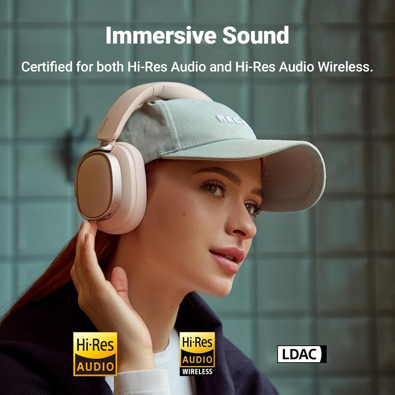 AUDÍFONOS OVER-EAR EDIFIER ES850NB CON CANCELACIÓN ACTIVA DE RUIDO ROSA - 2