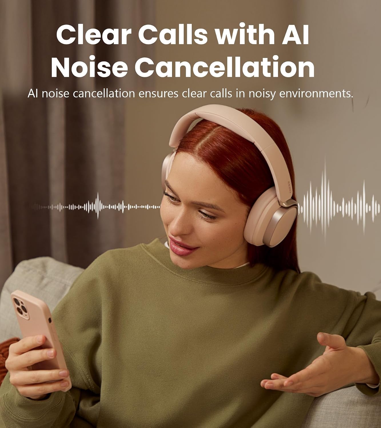 AUDÍFONOS OVER-EAR EDIFIER ES850NB CON CANCELACIÓN ACTIVA DE RUIDO ROSA - 5