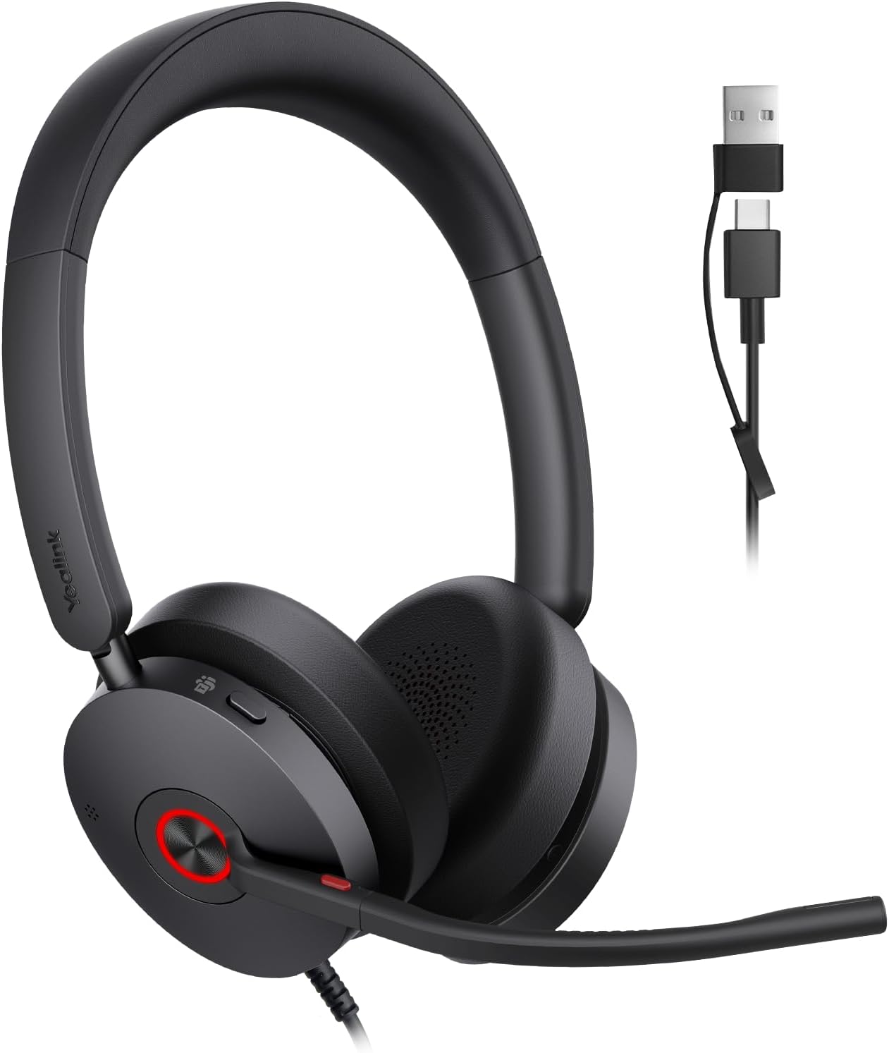 HEADSET YEALINK UH48 ANC CON CABLE USB-C/A Y 6 MICRÓFONOS CON CANCELACIÓN DE RUIDO AI - 1