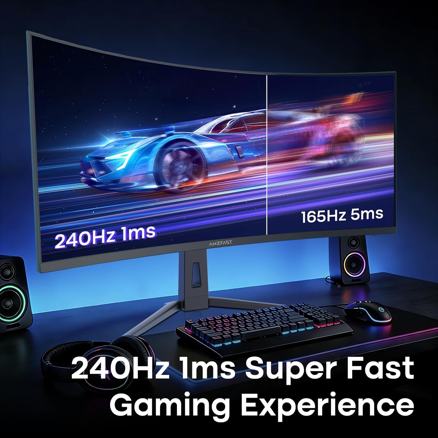 MONITOR CURVO PARA GAMING AMZFAST AMZG34C8 PRO 34 PULGADAS 240HZ UWQHD - 4