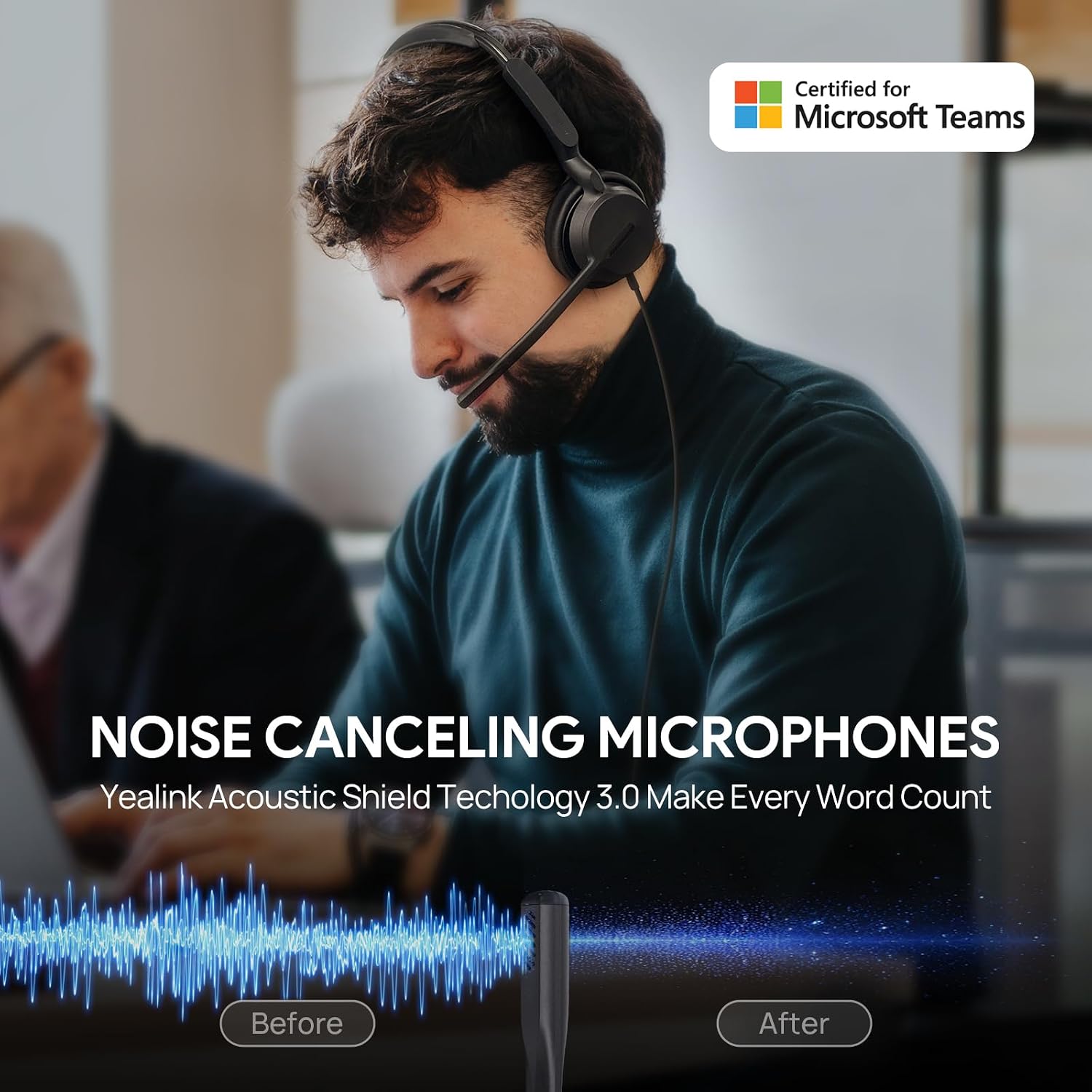 HEADSET CON CABLE YEALINK UH42 USB-C/A CON MICRÓFONO CON CANCELACIÓN DE RUIDO Y CONTROLES EN LÍNEA - 2