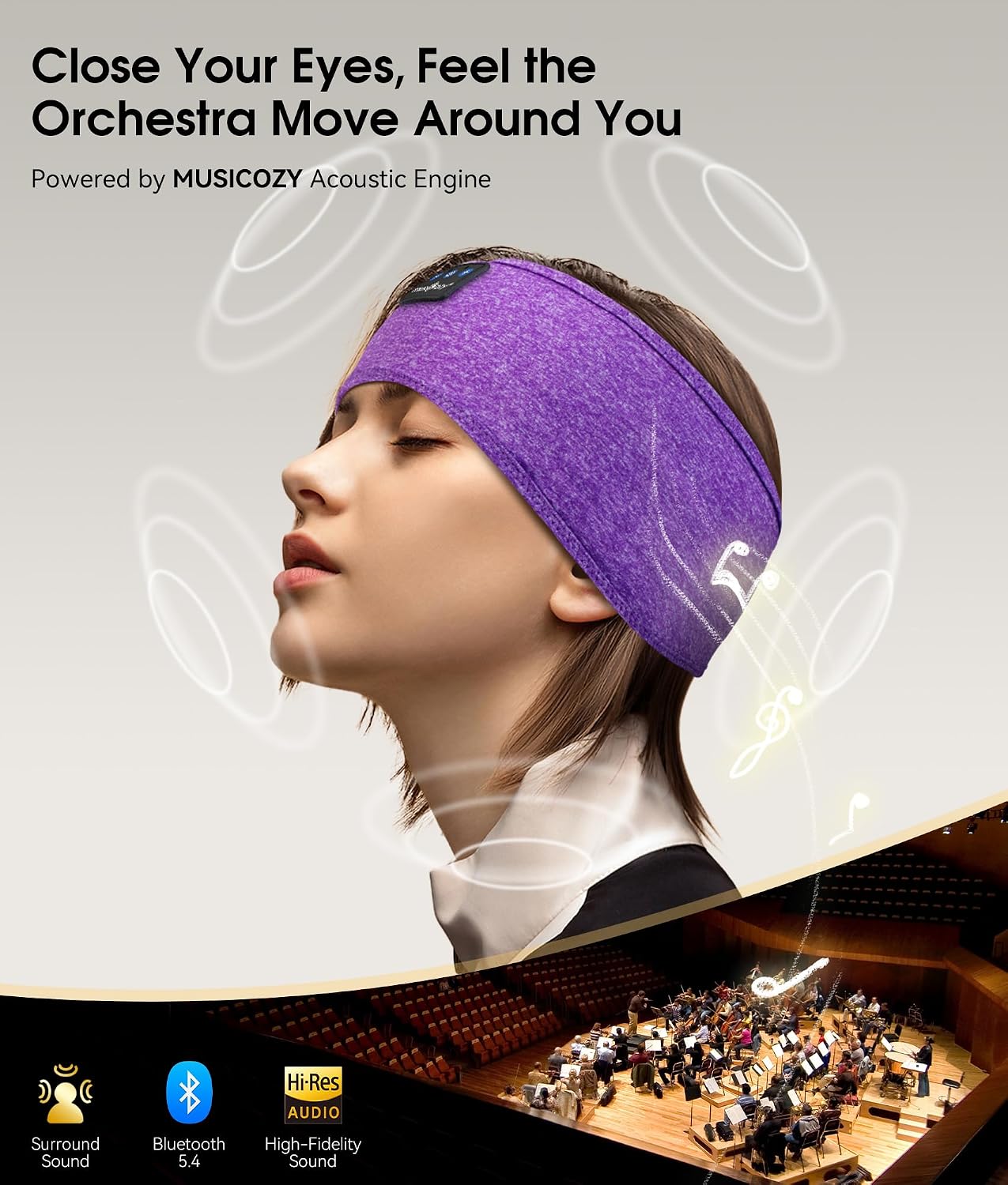 AUDÍFONOS BLUETOOTH MUSICOZY 5.4 BANDA DEPORTIVA INALÁMBRICA - 4