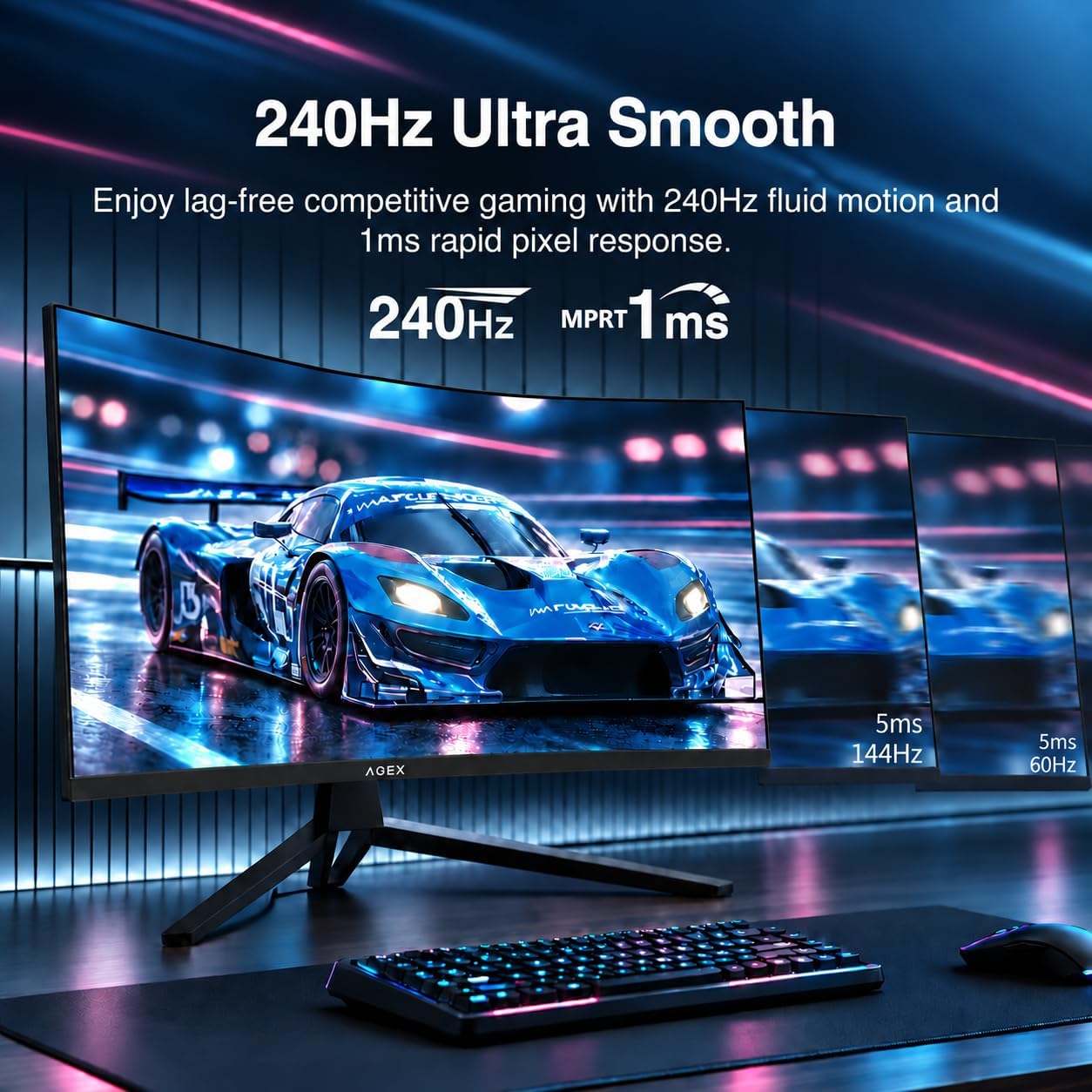 MONITOR CURVO ULTRAWIDE PARA GAMING AGEX AG34S 34 PULGADAS WQHD 240HZ - 3
