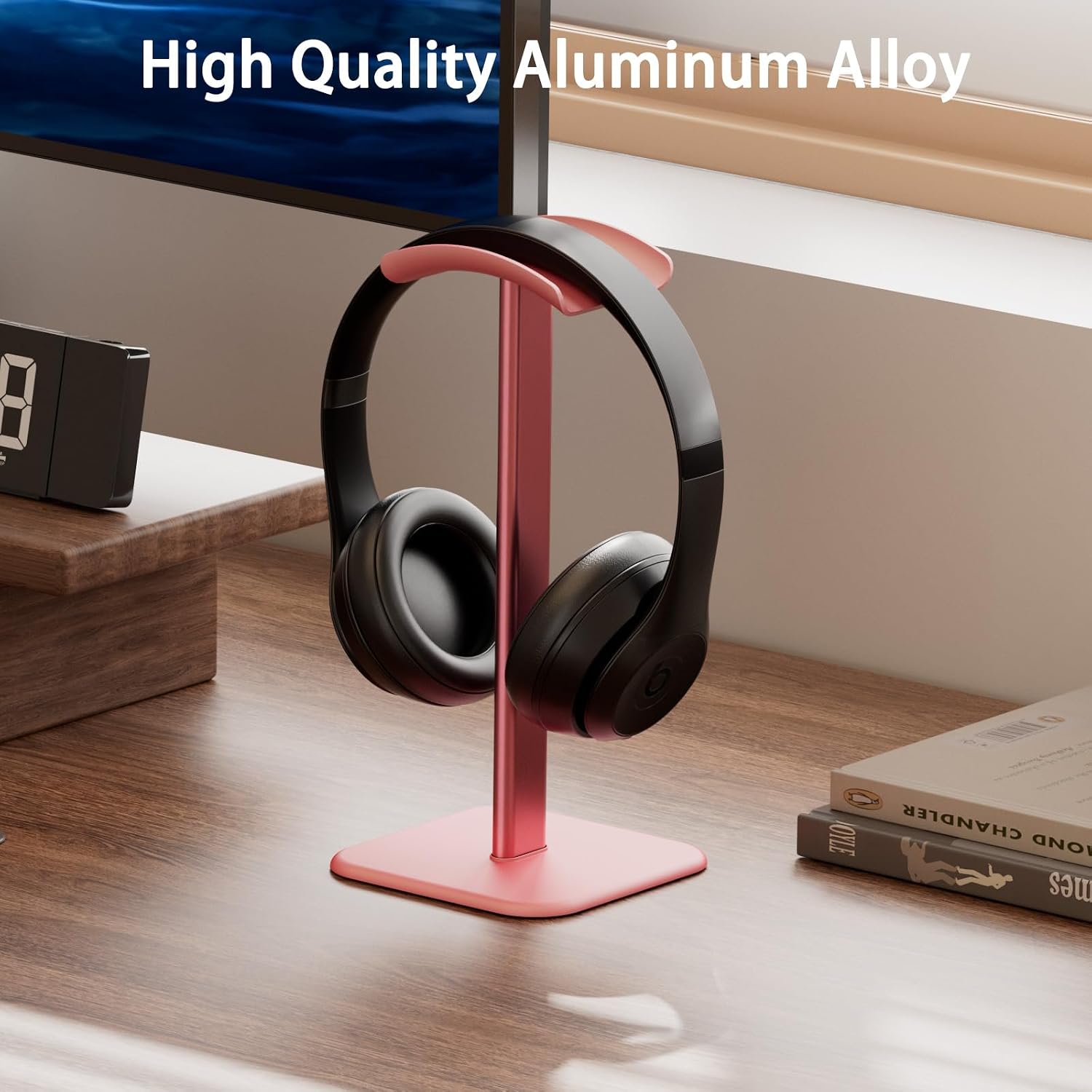 SOPORTE PARA AUDÍFONOS AHONNPELY MODELO ESCRITORIO COLOR ROSA - 2