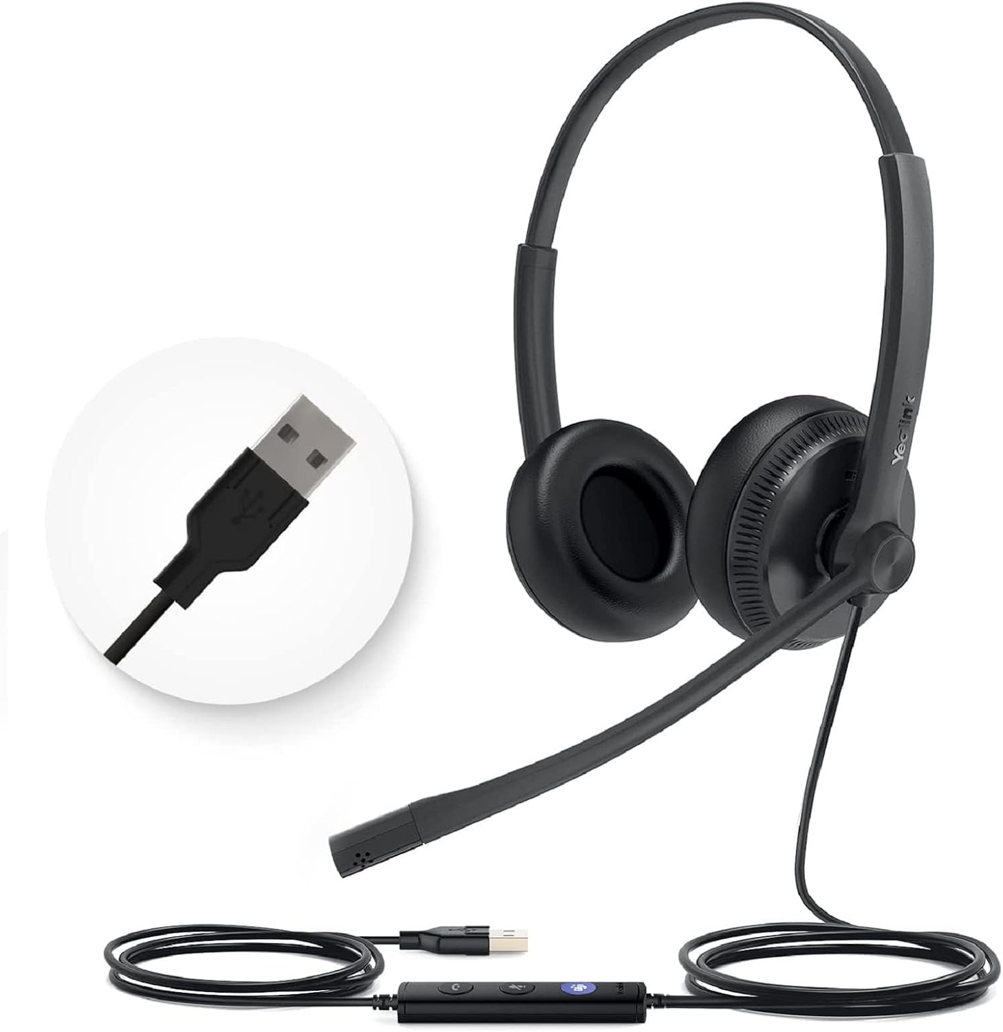 HEADSET CON CABLE YEALINK UH34 USB-A MICRÓFONO CANCELACIÓN DE RUIDO ON-EAR PACK 2 - 3