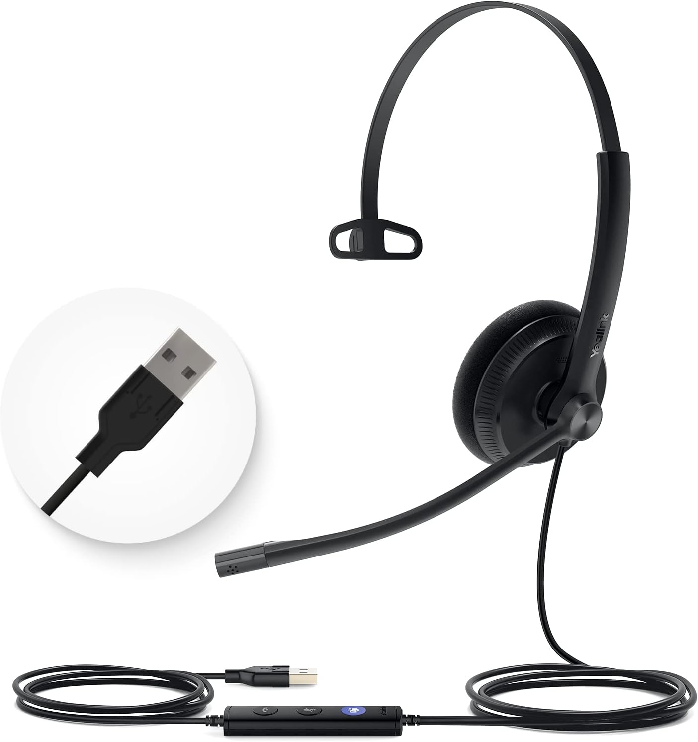 HEADSET CON CABLE YEALINK UH34 USB-A MICRÓFONO CANCELACIÓN DE RUIDO ON-EAR PACK 2 - 4