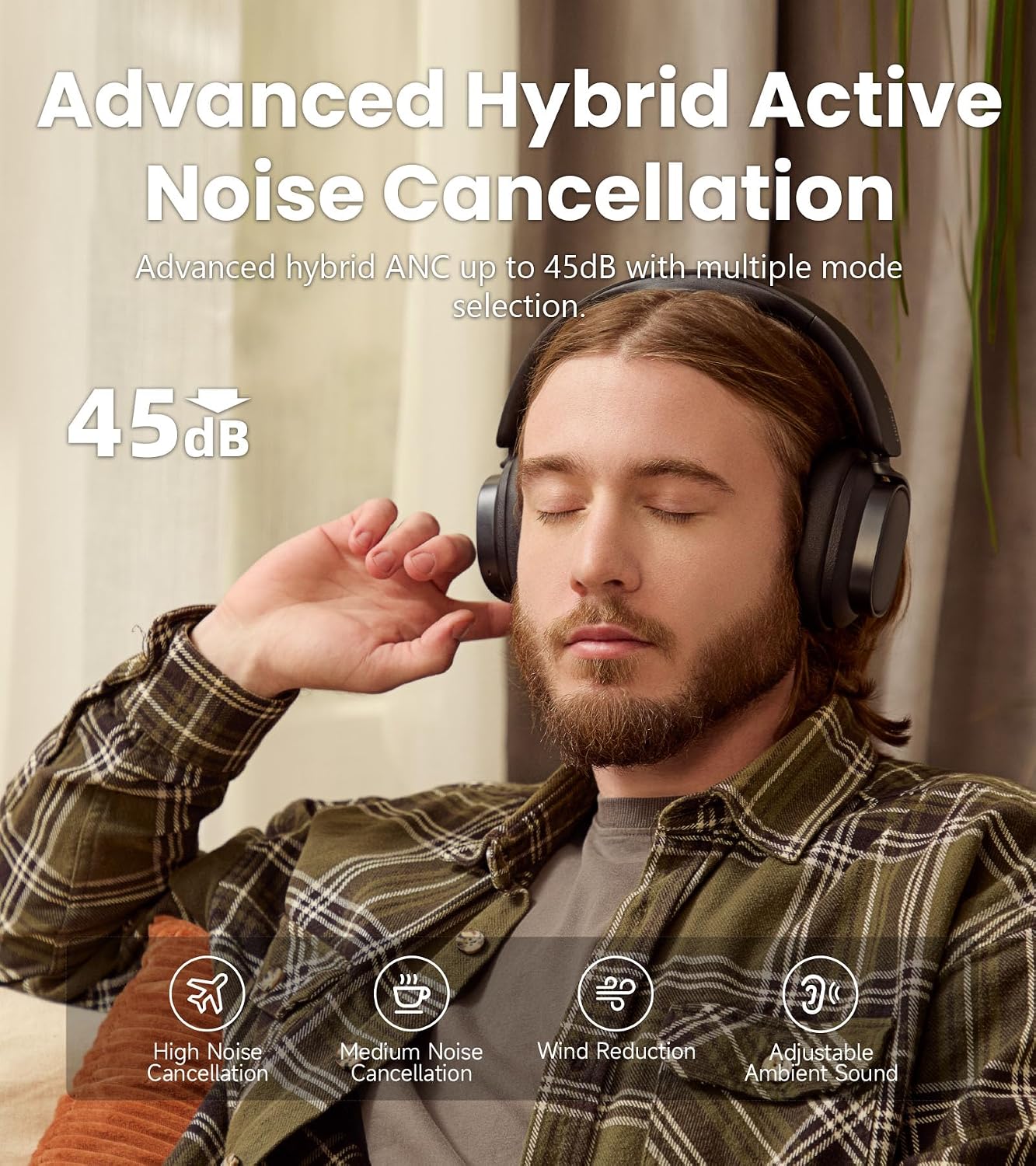 AUDÍFONOS OVER-EAR EDIFIER ES850NB CON CANCELACIÓN ACTIVA DE RUIDO NEGRO - 3