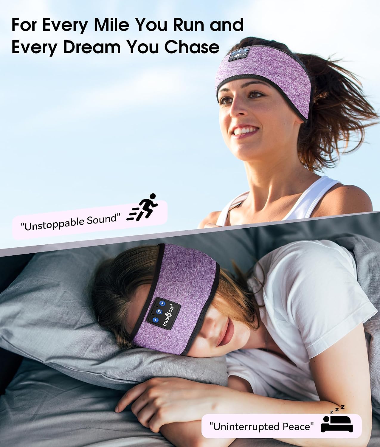 AUDÍFONOS BLUETOOTH MUSICOZY SLEEP HEADPHONES BANDA DEPORTIVA INALÁMBRICA - 2