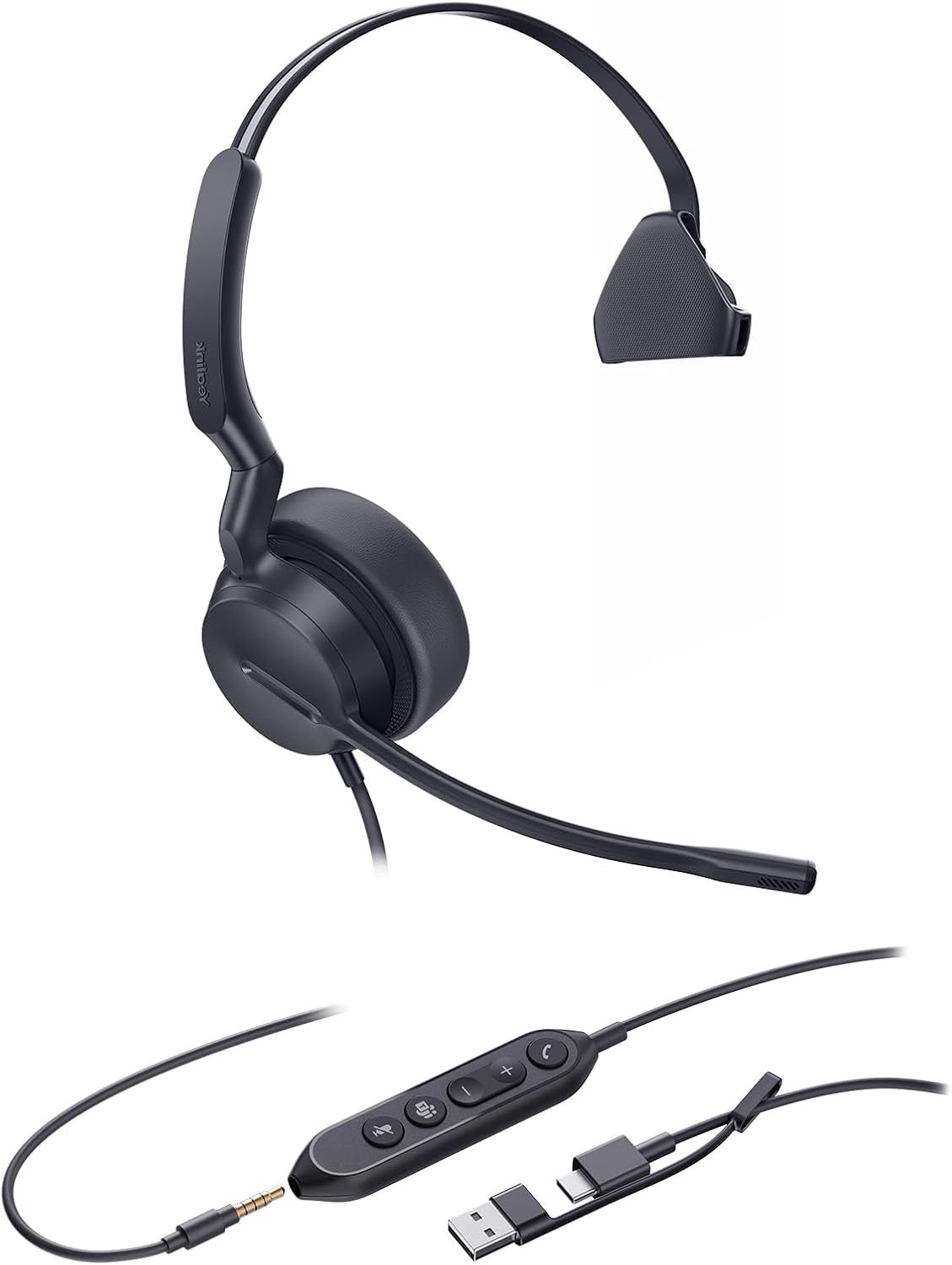 HEADSET YEALINK UH42 SE CON CABLE USB-A/C Y 3.5MM, CONTROL EN LÍNEA, ON-EAR - 1