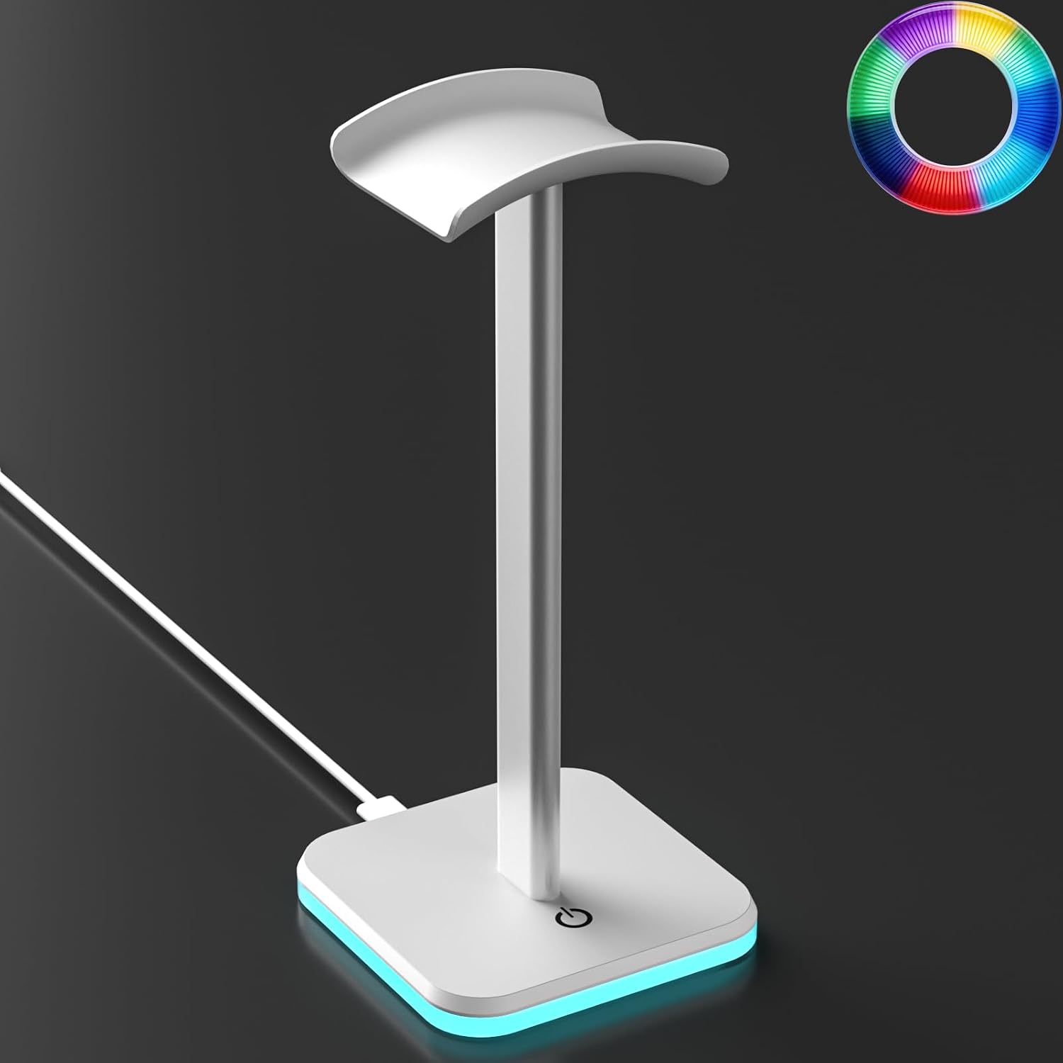 SOPORTE PARA AUDÍFONOS AHONNPELY RGB BLANCO - 1