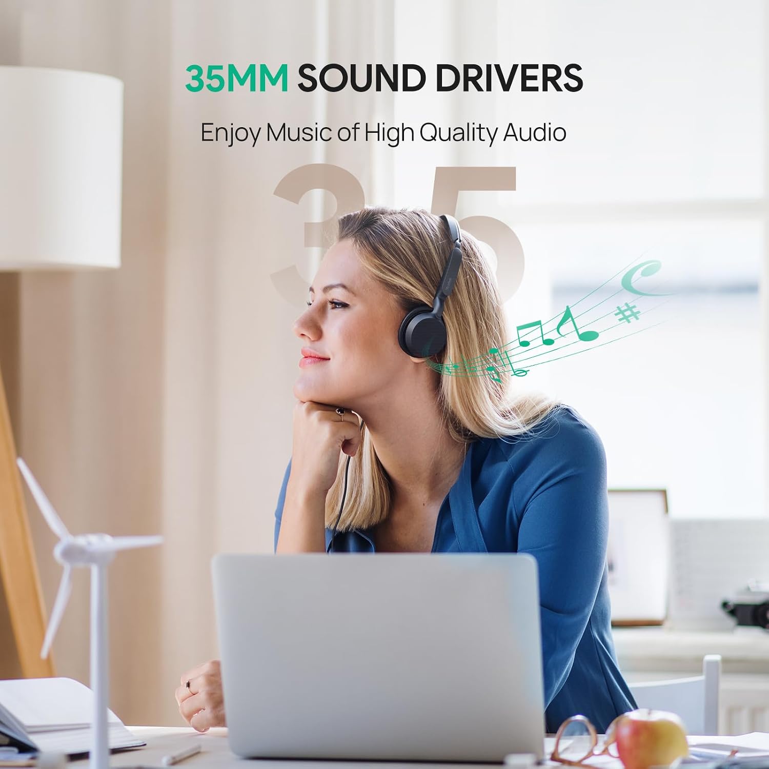 HEADSET CON CABLE YEALINK UH42 USB-C/A CON MICRÓFONO CON CANCELACIÓN DE RUIDO AI Y CONTROLES EN LÍNEA - 3