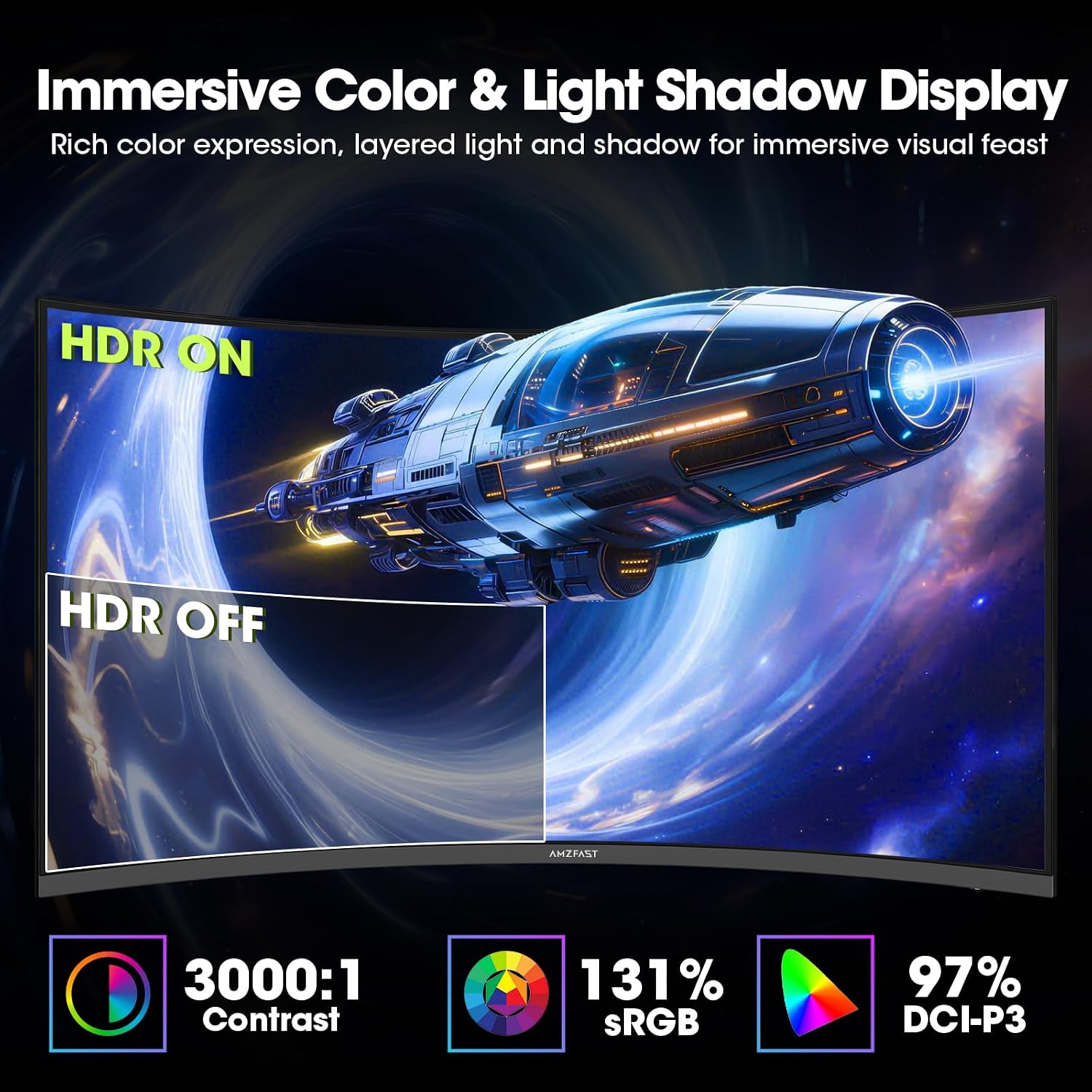 MONITOR CURVO AMZFAST 32' 4K 120HZ UHD - 4