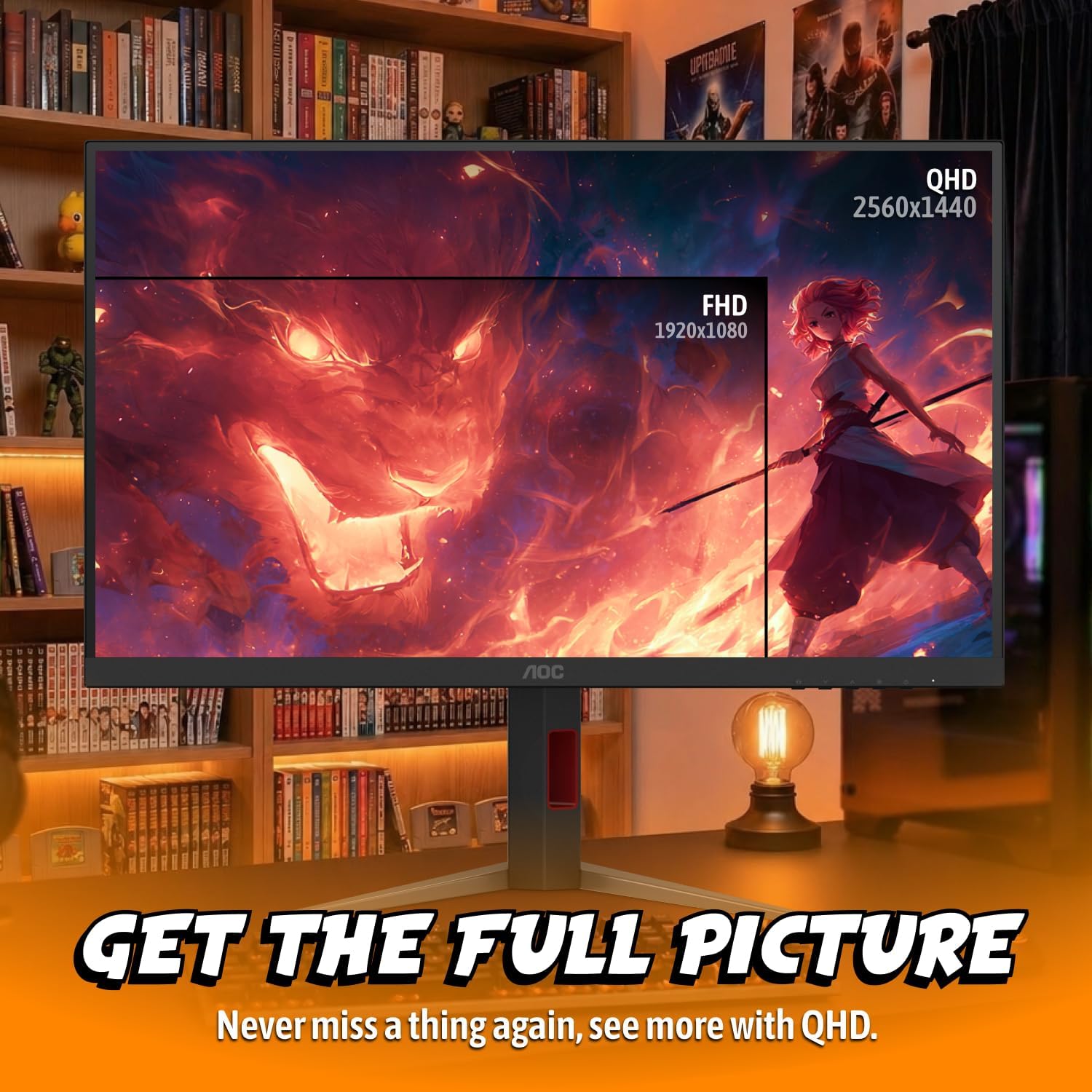 MONITOR GAMING AOC Q27G4SMN 27 PULGADAS QHD 300HZ MINI-LED HDR1000 - 3