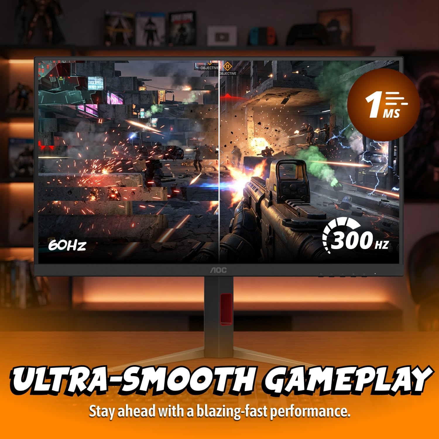 MONITOR GAMING AOC Q27G4SMN 27 PULGADAS QHD 300HZ MINI-LED HDR1000 - 4
