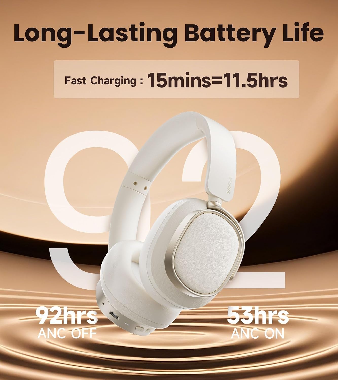 AUDÍFONOS OVER-EAR EDIFIER ES850NB IVORY CON CANCELACIÓN ACTIVA DE RUIDO - 5