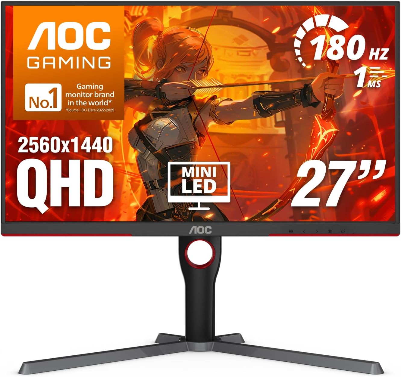 MONITOR GAMING AOC Q27G3XMN 27 PULGADAS QHD 180HZ MINI-LED HDR1000 - 1