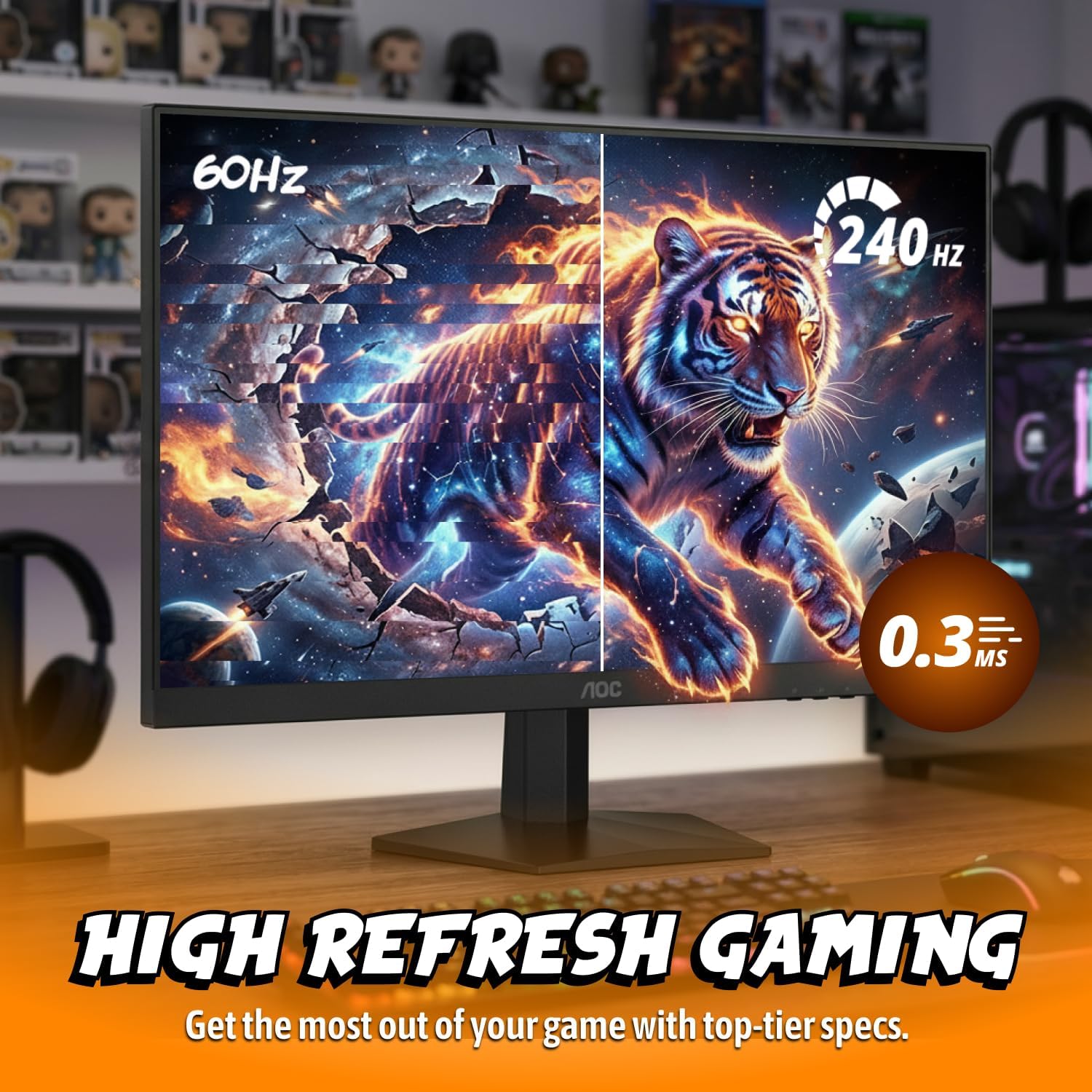 MONITOR GAMING AOC 27' QHD 260HZ OVERCLOCKED IPS NVIDIA G-SYNC Q27G41ZE - 3