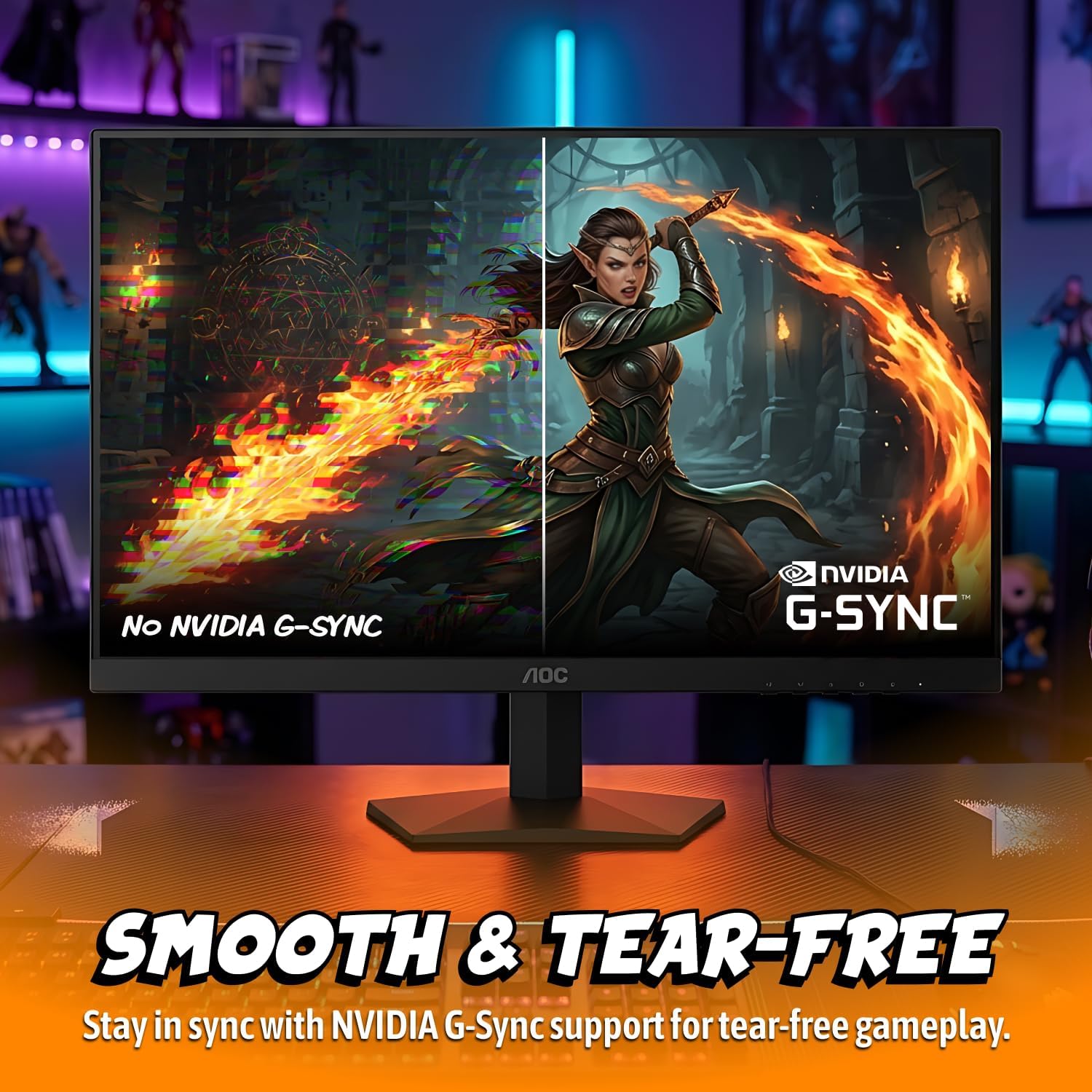 MONITOR GAMING AOC 27' QHD 260HZ OVERCLOCKED IPS NVIDIA G-SYNC Q27G41ZE - 4