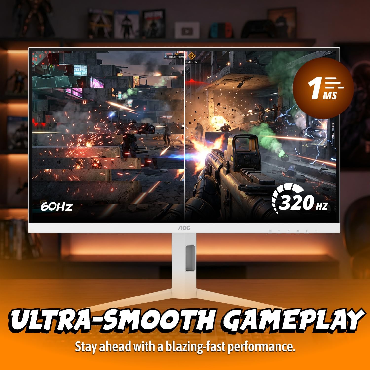 MONITOR GAMING AOC Q27G4SLM/WS 27 PULGADAS QHD 320HZ MINI-LED BLANCO - 3