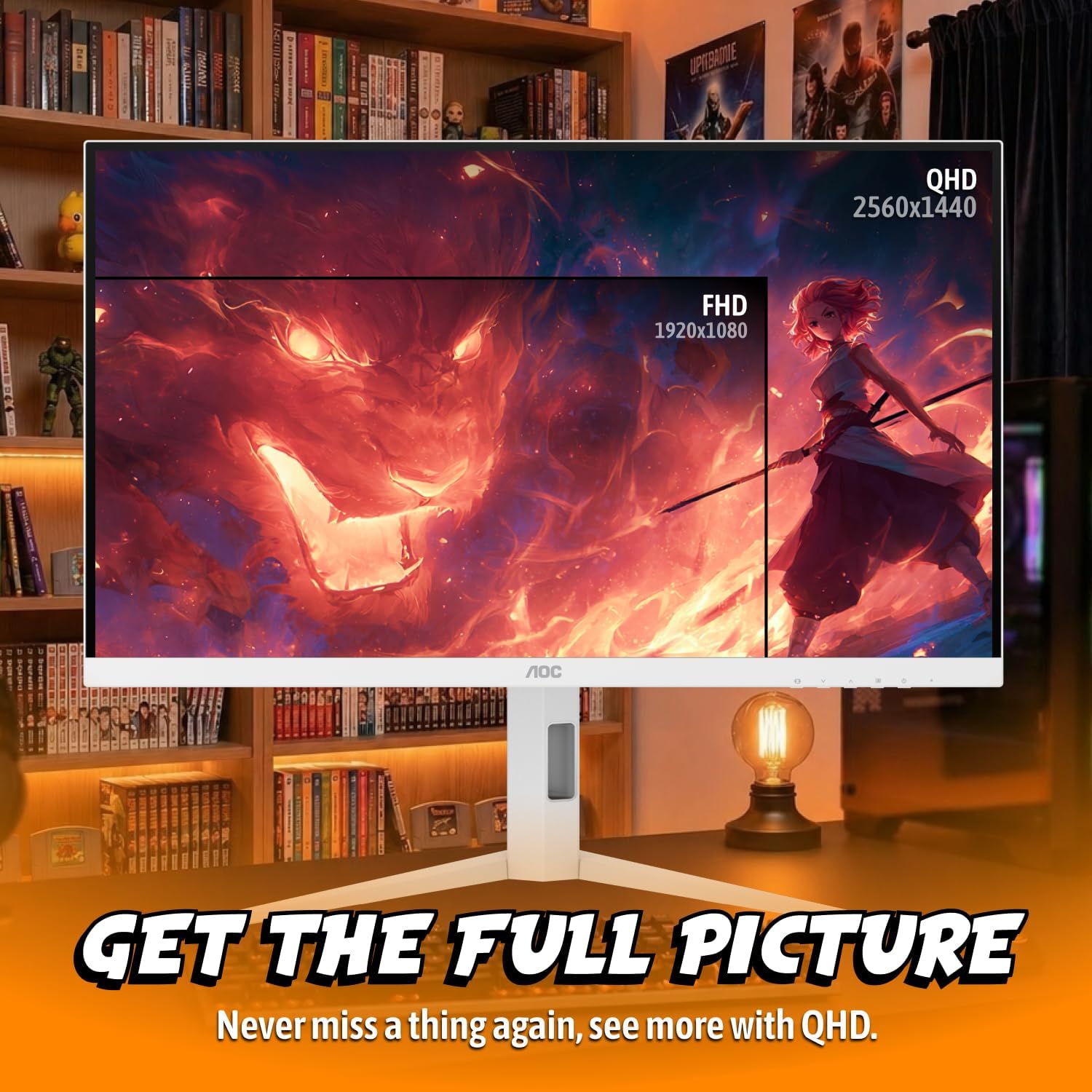MONITOR GAMING AOC Q27G4SLM/WS 27 PULGADAS QHD 320HZ MINI-LED BLANCO - 4