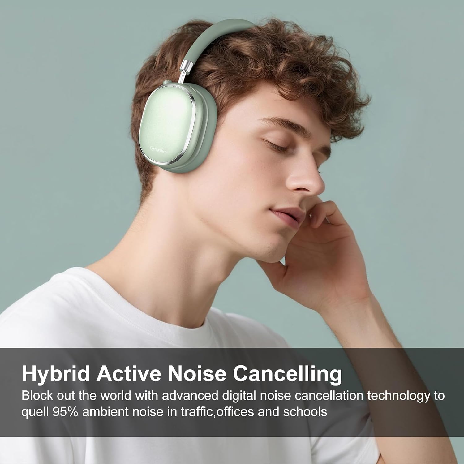AUDÍFONOS SRHYTHM NICECOMFORT 95 HÍBRIDOS CON CANCELACIÓN DE RUIDO INALÁMBRICOS MENTA - 5