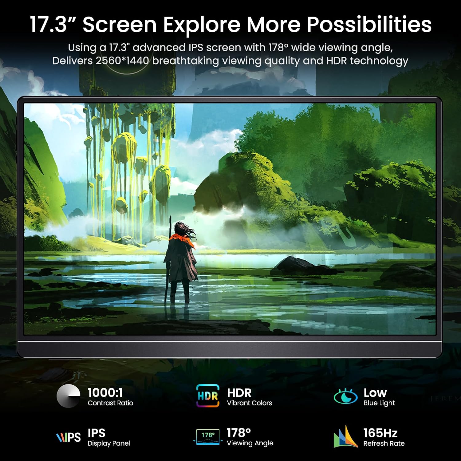 MONITOR VILVA GAMING 17.3' QHD 165HZ USB-C HDMI - 2