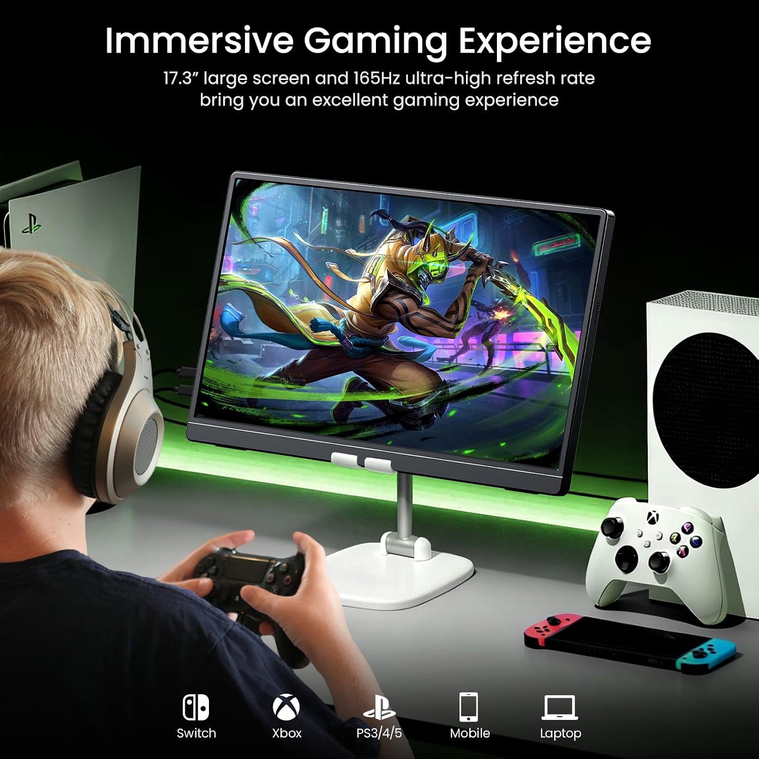 MONITOR VILVA GAMING 17.3' QHD 165HZ USB-C HDMI - 5