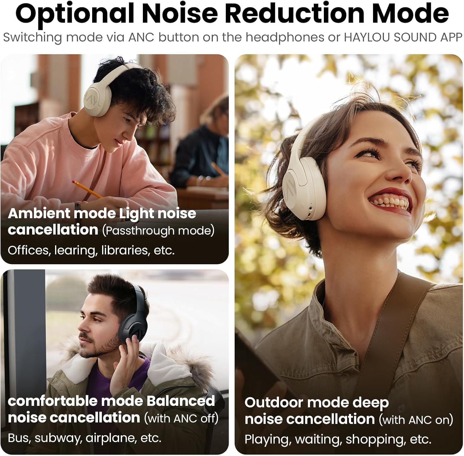 AUDÍFONOS INALÁMBRICOS HAYLOU S30 PRO ANC BLUETOOTH 5.4 NEGRO - 3