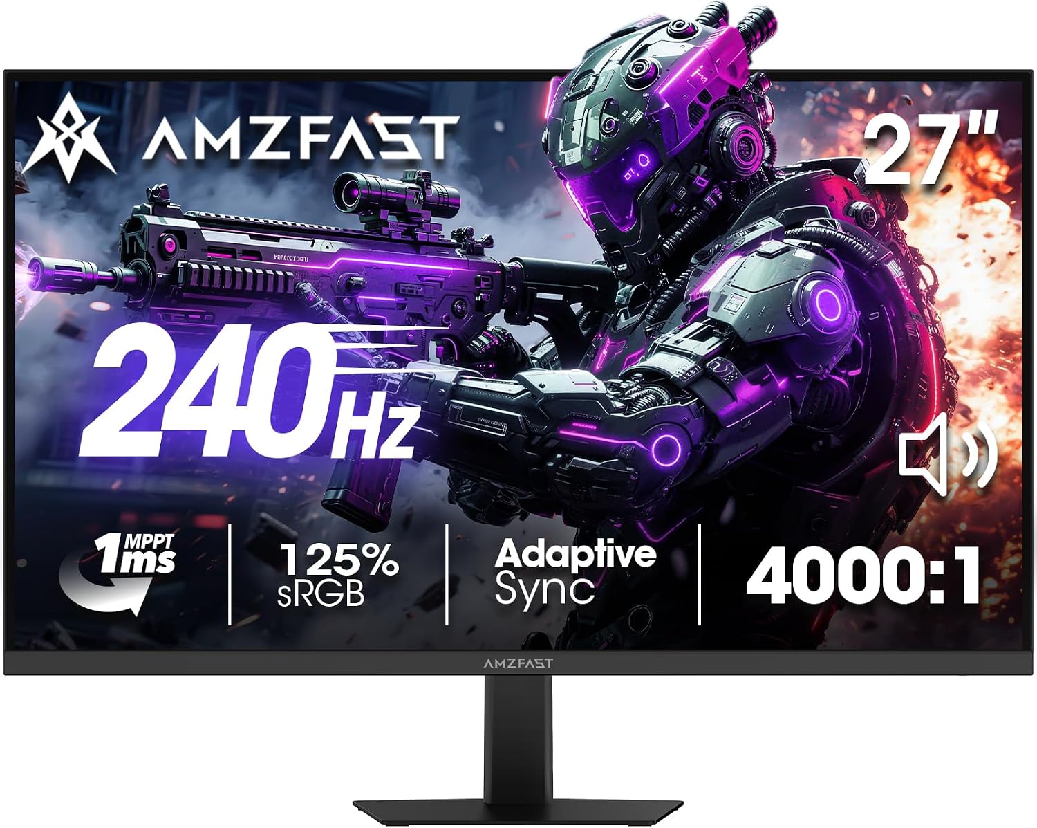 MONITOR GAMING AMZFAST 27 PULGADAS 240HZ 1MS FHD 1080P ADAPTIVE SYNC HDR400 - 1