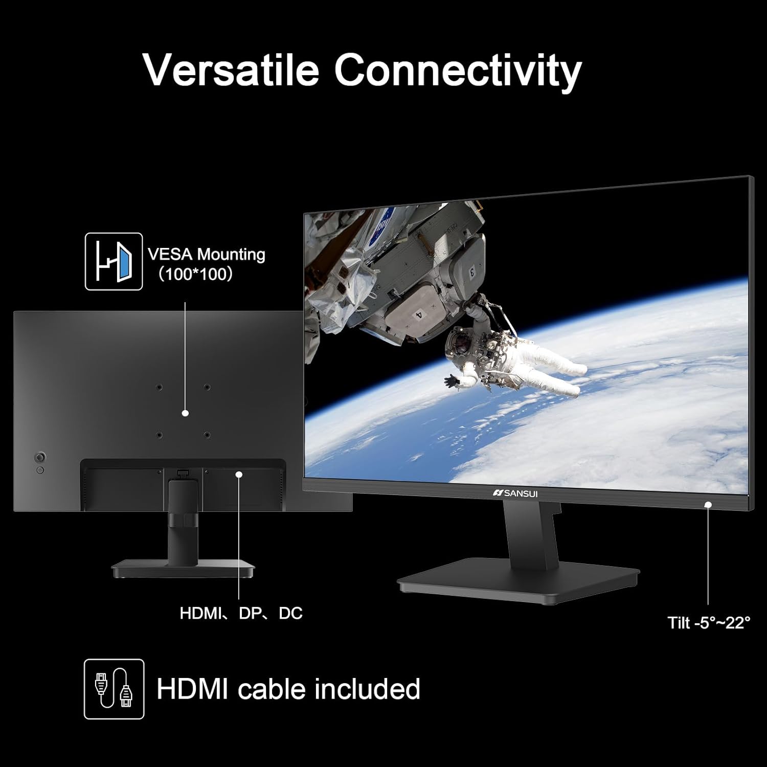 MONITOR SANSUI 27 PULGADAS FULL HD 120HZ CON HDMI Y DP - 4