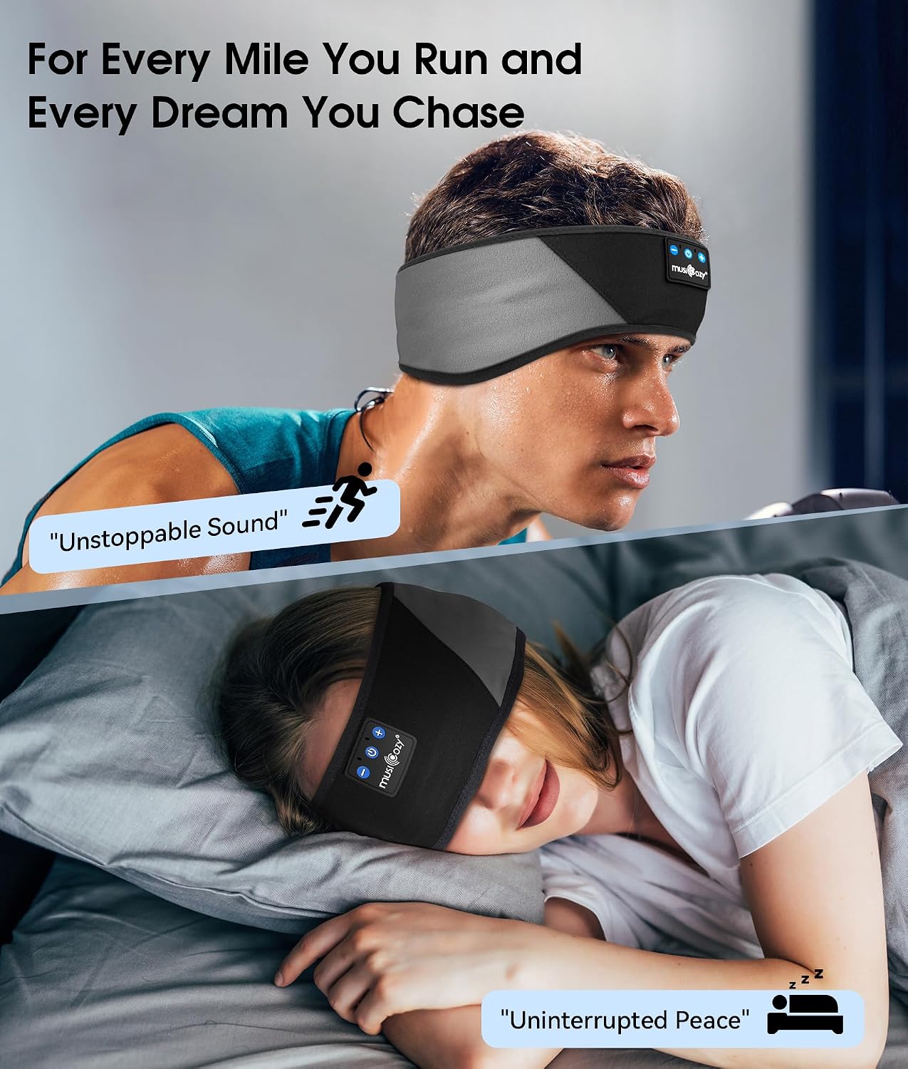 AUDÍFONOS BLUETOOTH MUSICOZY SLEEP HEADPHONES BANDA DEPORTIVA INALÁMBRICA - 2