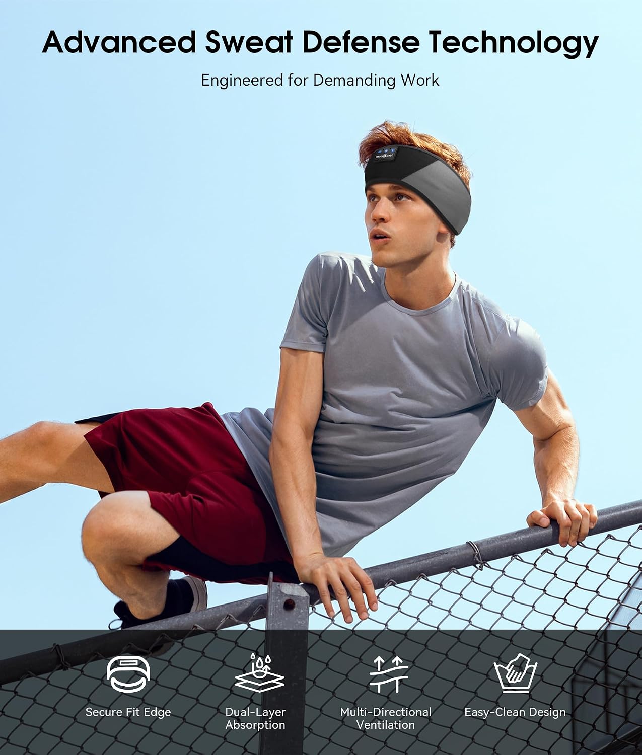 AUDÍFONOS BLUETOOTH MUSICOZY SLEEP HEADPHONES BANDA DEPORTIVA INALÁMBRICA - 3