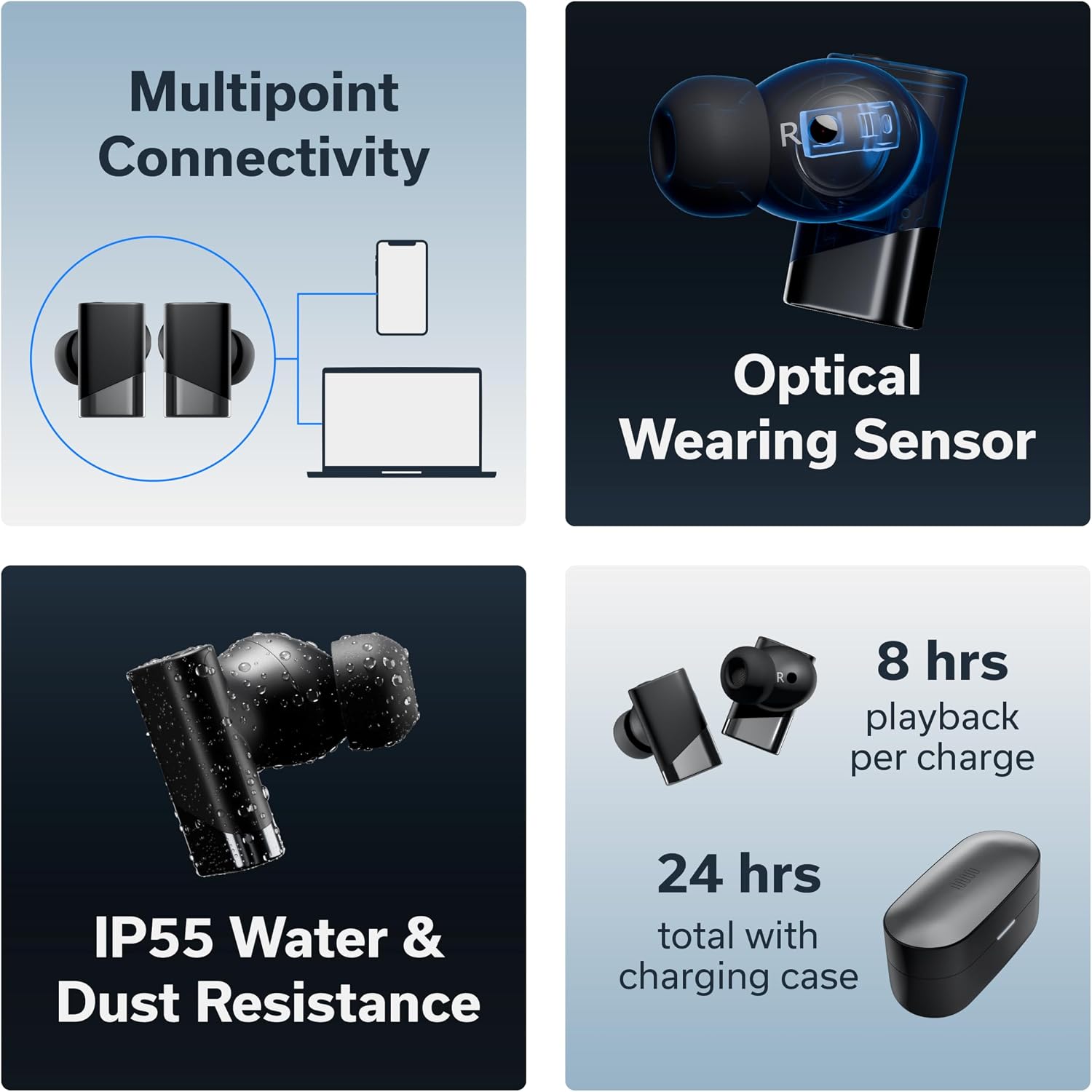 AUDÍFONOS TRUE WIRELESS STATUS PRO X CON TRIPLE DRIVER Y ANC 52DB NEGRO - 5
