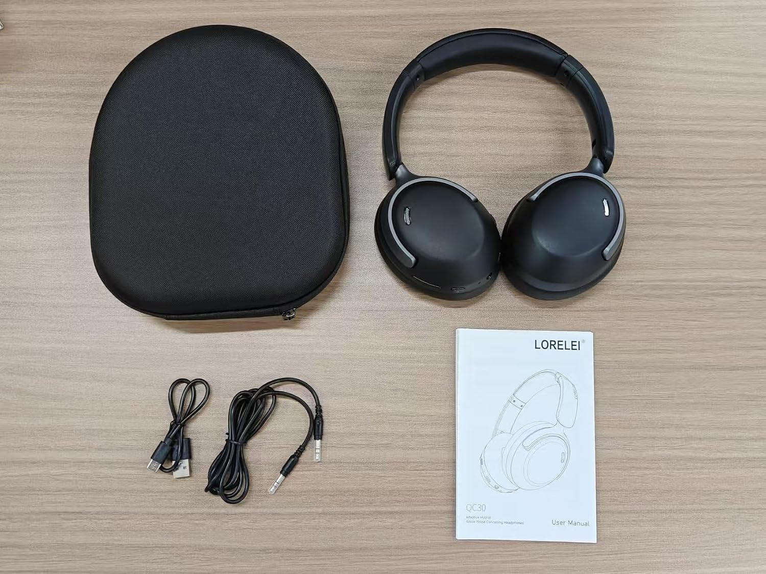 AUDÍFONOS LORELEI QC30 HYBRID ACTIVE NOISE CANCELLING BLUETOOTH 5.4 NEGRO ESPACIAL - 2