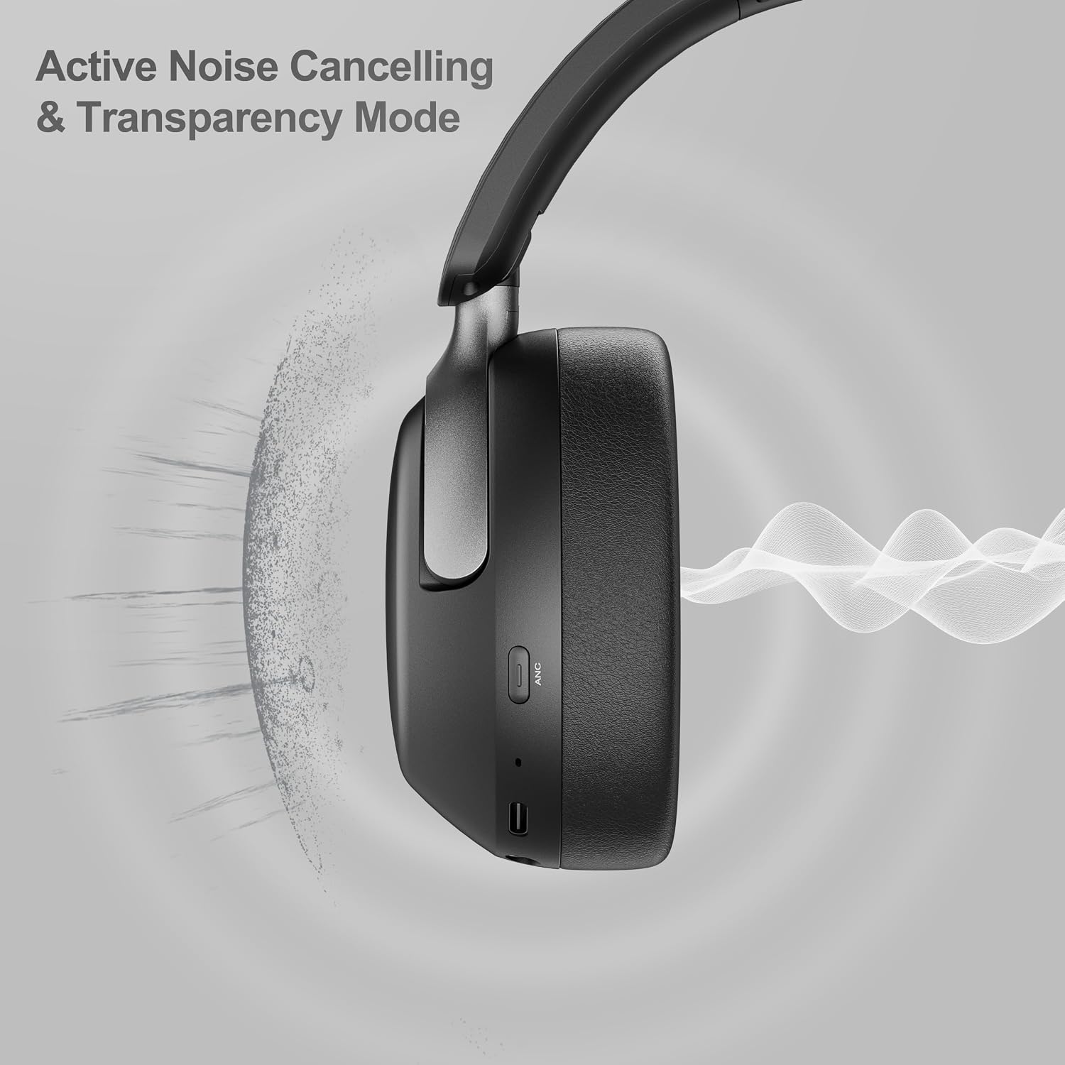 AUDÍFONOS LORELEI QC30 HYBRID ACTIVE NOISE CANCELLING BLUETOOTH 5.4 NEGRO ESPACIAL - 4