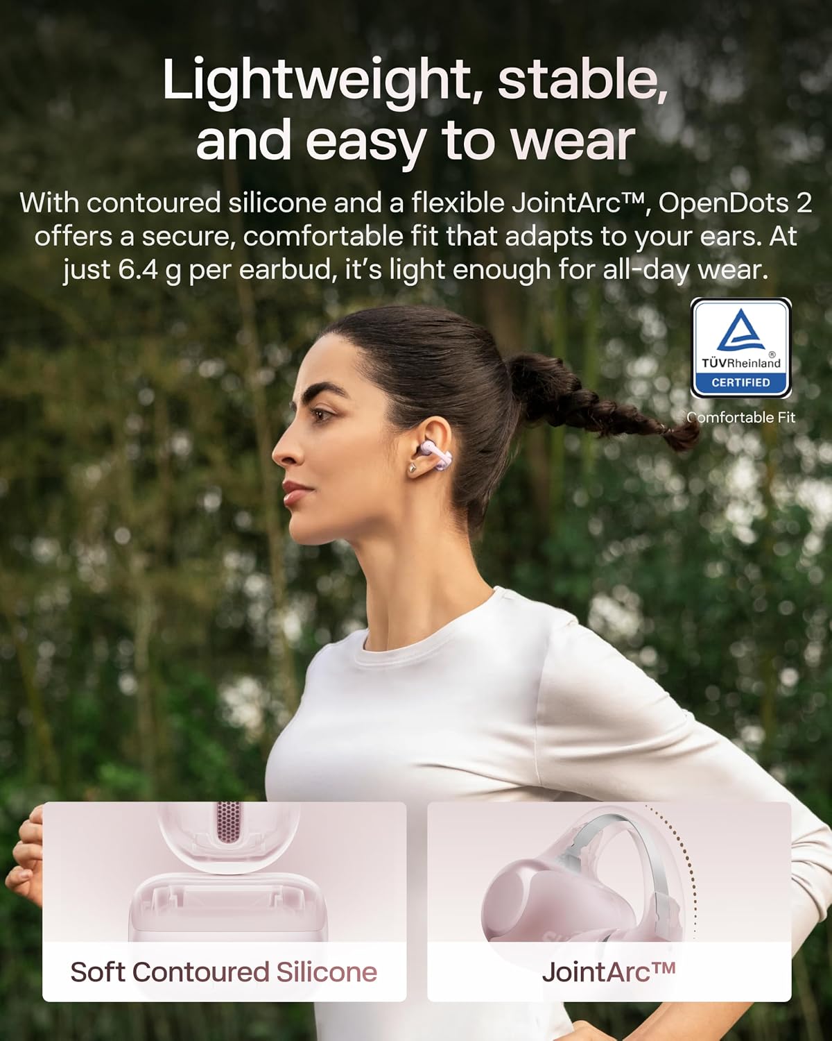 AUDÍFONOS SHOKZ OPENDOTS 2 CLIP-ON OPEN-EAR BLUETOOTH 6.1 ROSA - 5