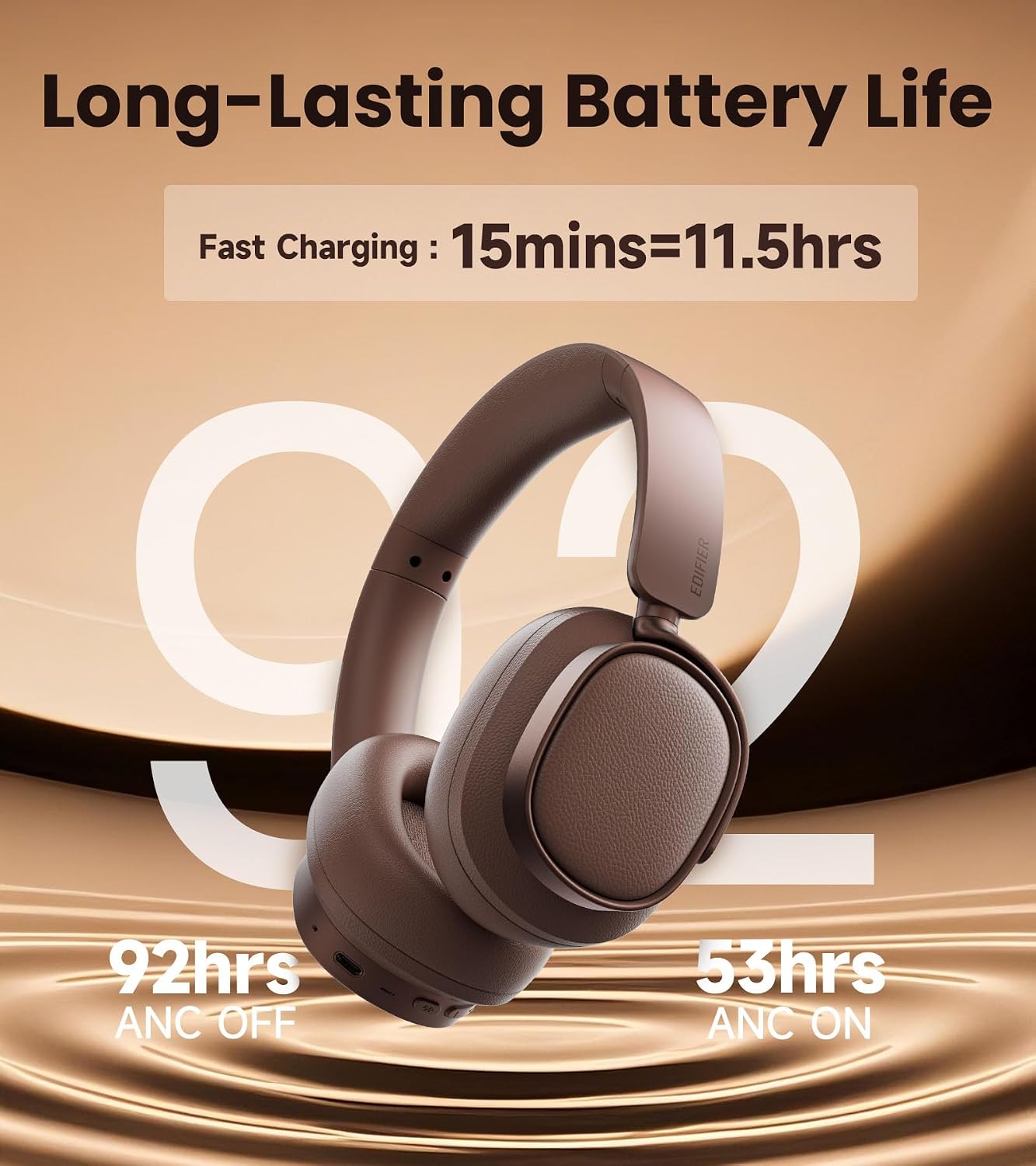 AUDÍFONOS OVER-EAR EDIFIER ES850NB CON CANCELACIÓN ACTIVA DE RUIDO MARRÓN - 5