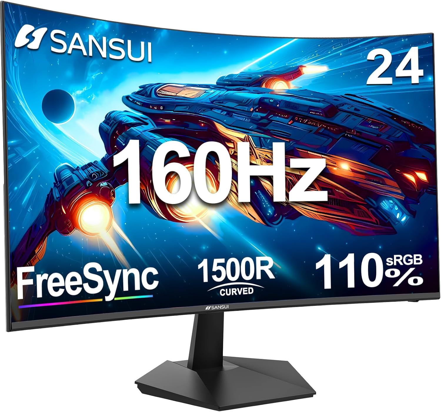 MONITOR CURVO PARA GAMING SANSUI 24 PULGADAS 160HZ MPRT 1MS - 1