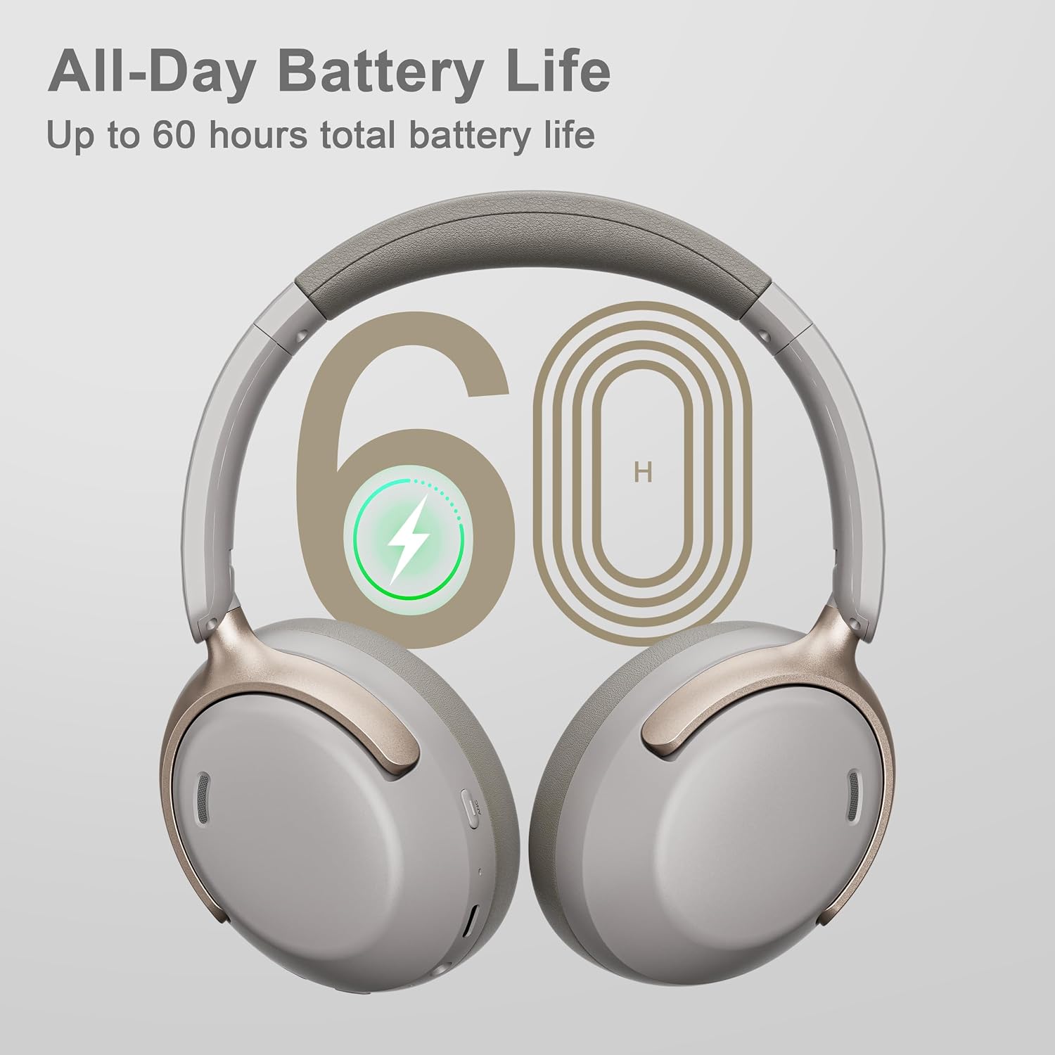 AUDÍFONOS LORELEI QC30 HYBRID ACTIVE NOISE CANCELLING BLUETOOTH 5.4 GRIS DUNA - 4