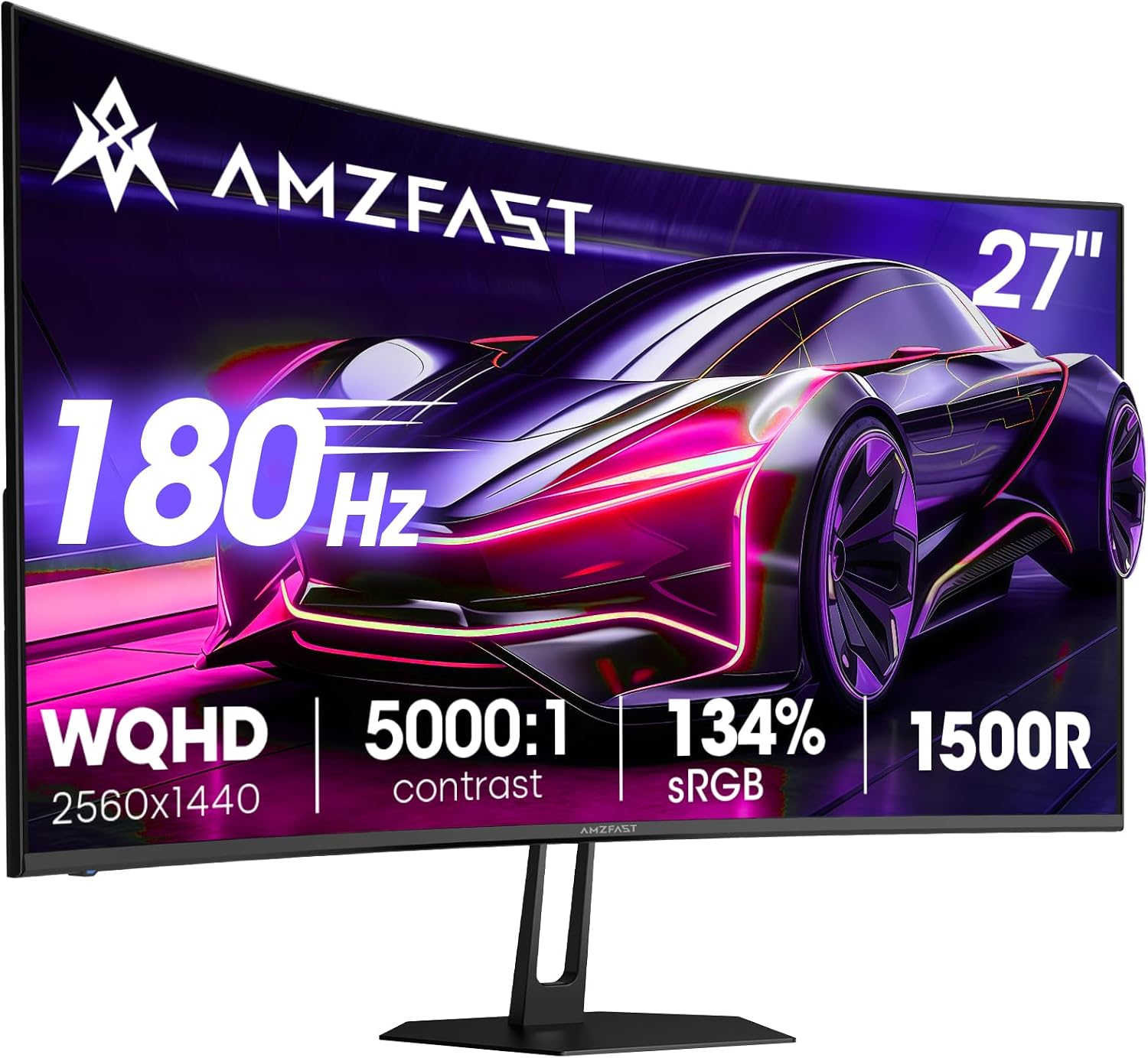 MONITOR CURVO AMZFAST 27 PULGADAS WQHD 2560X1440 180HZ 1MS - 1