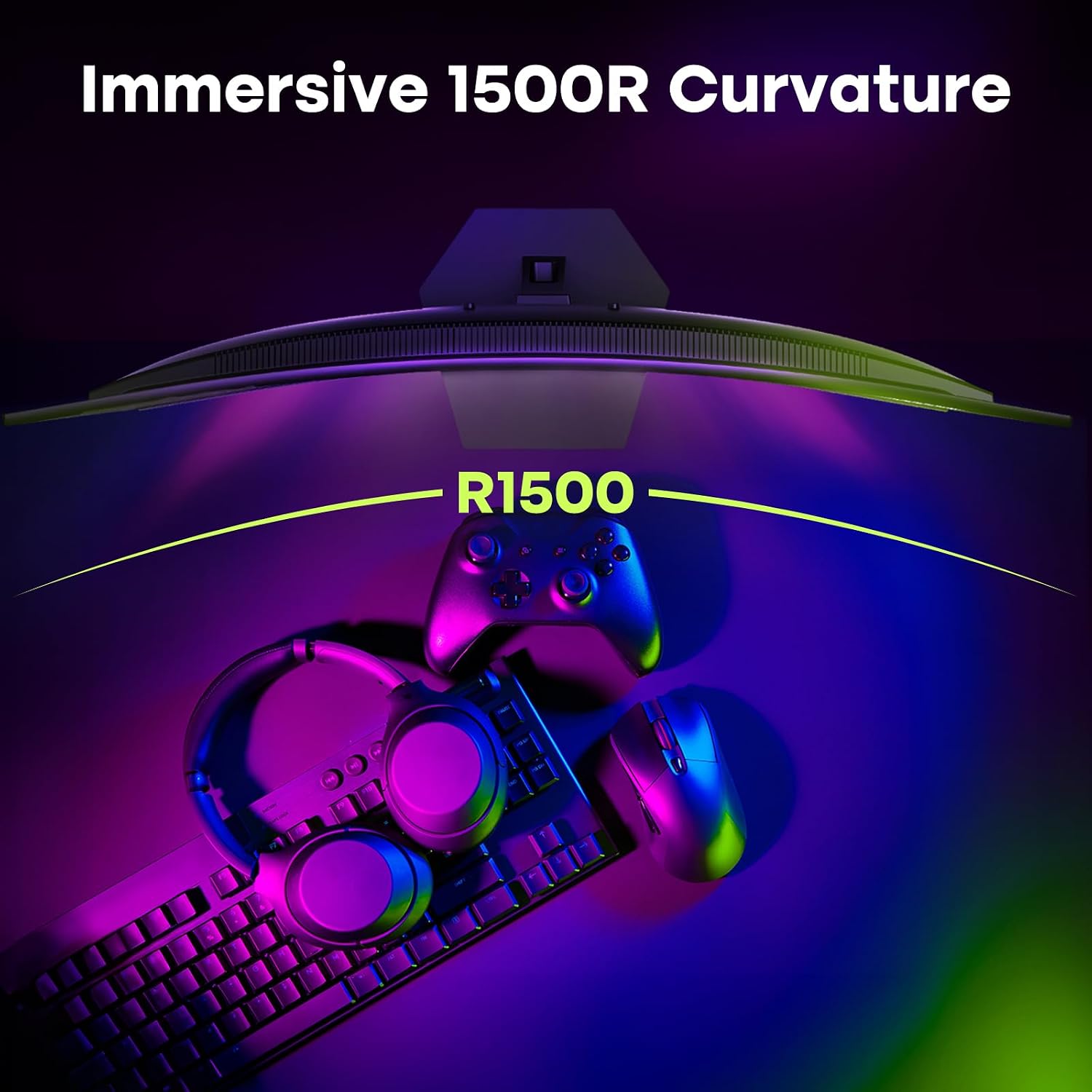 MONITOR CURVO AMZFAST 27 PULGADAS WQHD 2560X1440 180HZ 1MS - 5