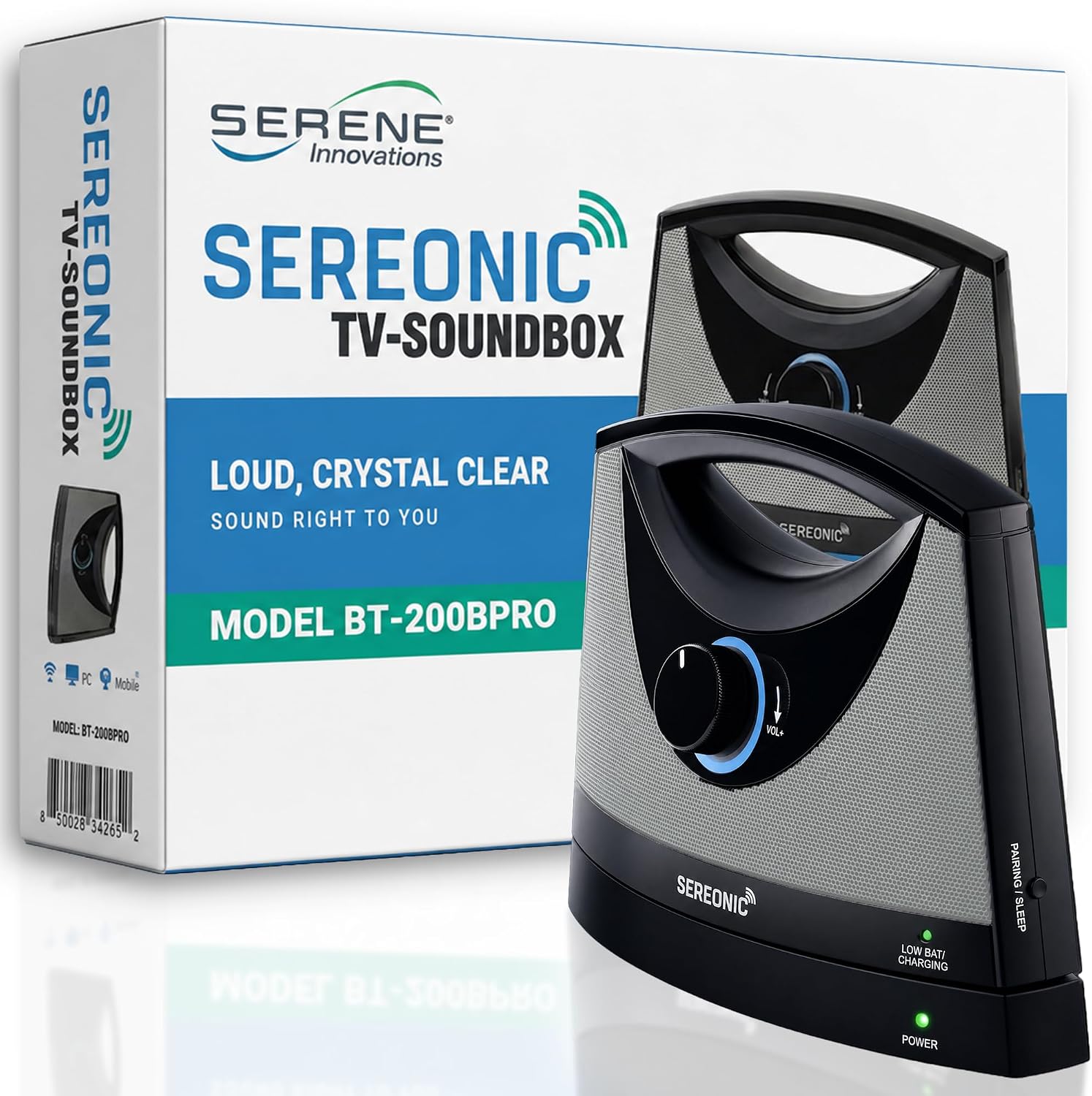 PARLANTE PORTÁTIL INALÁMBRICO SEREONIC BT-200 CLASSIC PARA TV CON ALCANCE DE 30 M - 1