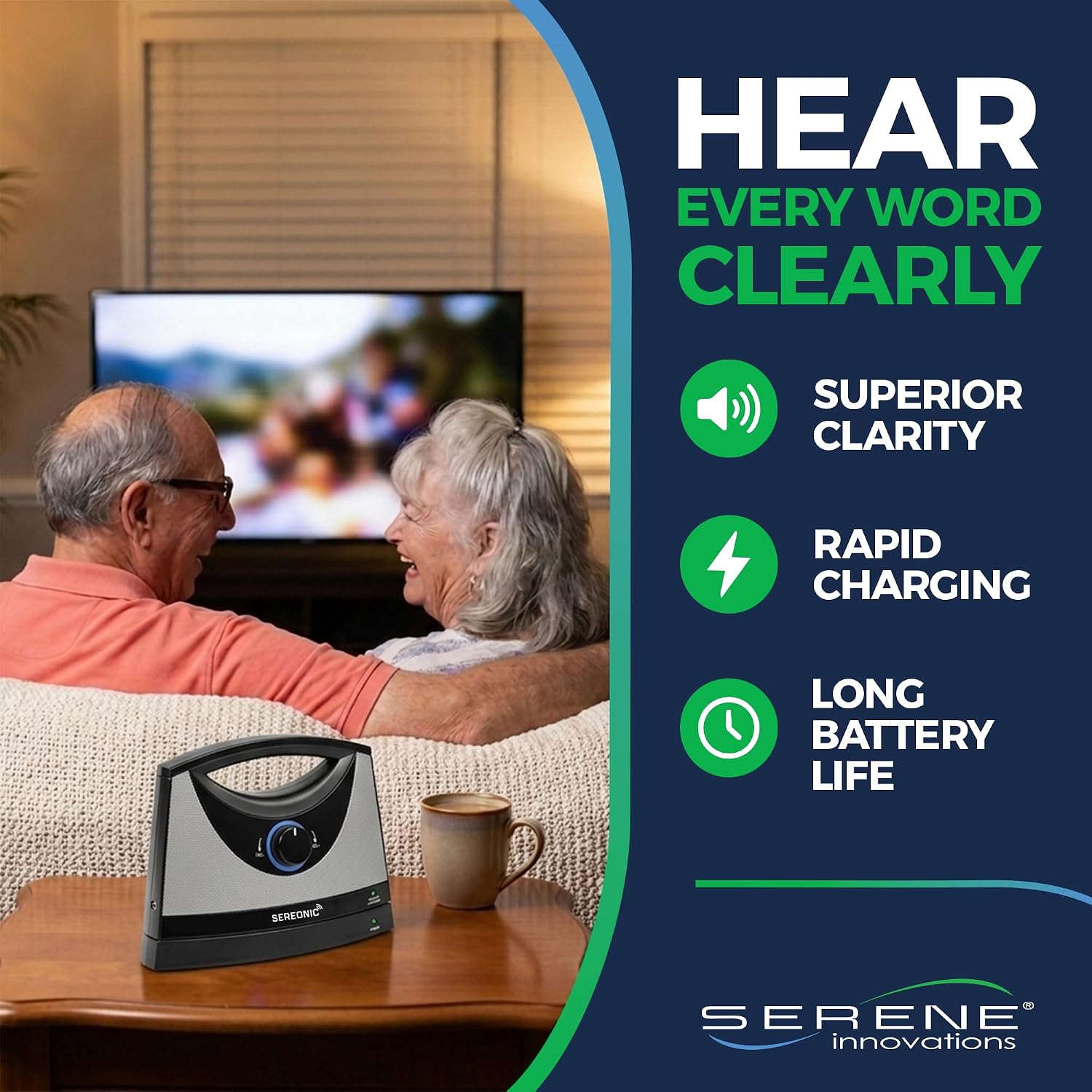 PARLANTE PORTÁTIL INALÁMBRICO SEREONIC BT-200 CLASSIC PARA TV CON ALCANCE DE 30 M - 2