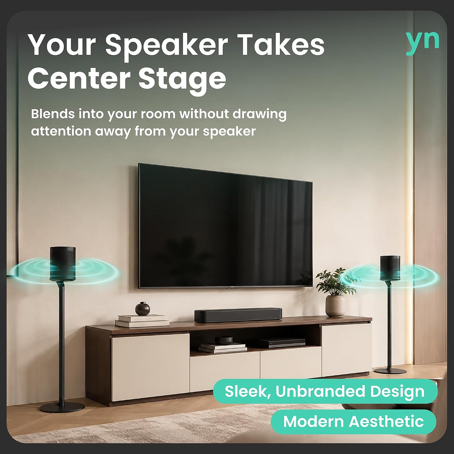 SOPORTES PARA PARLANTES YNVISION.DESIGN PARA SONOS ONE/ONE SL Y PLAY:1 NEGRO 2 UNIDADES - 2