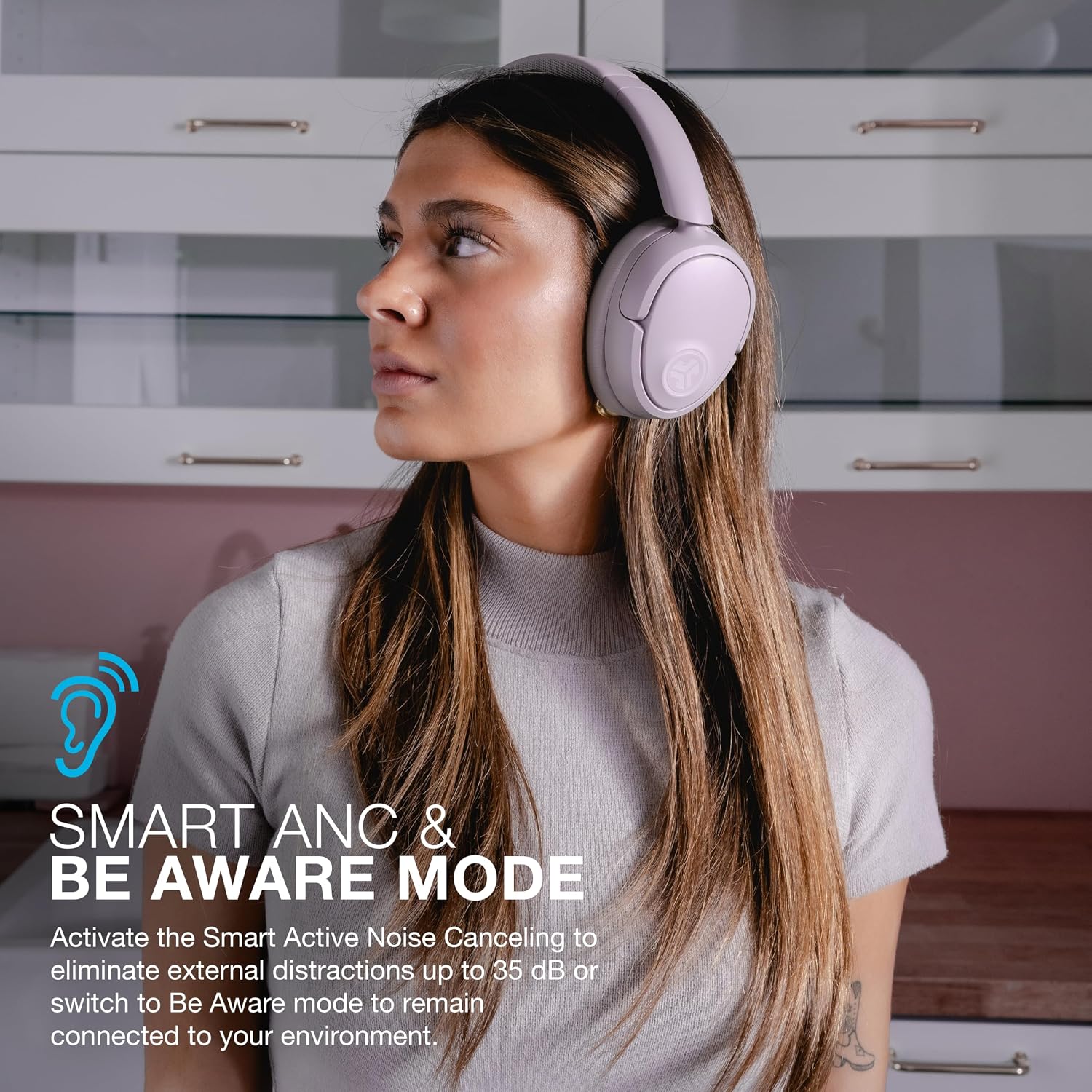 AUDÍFONOS JLAB JBUDS LUX ANC INALÁMBRICOS OVER-EAR MAUVE - 3