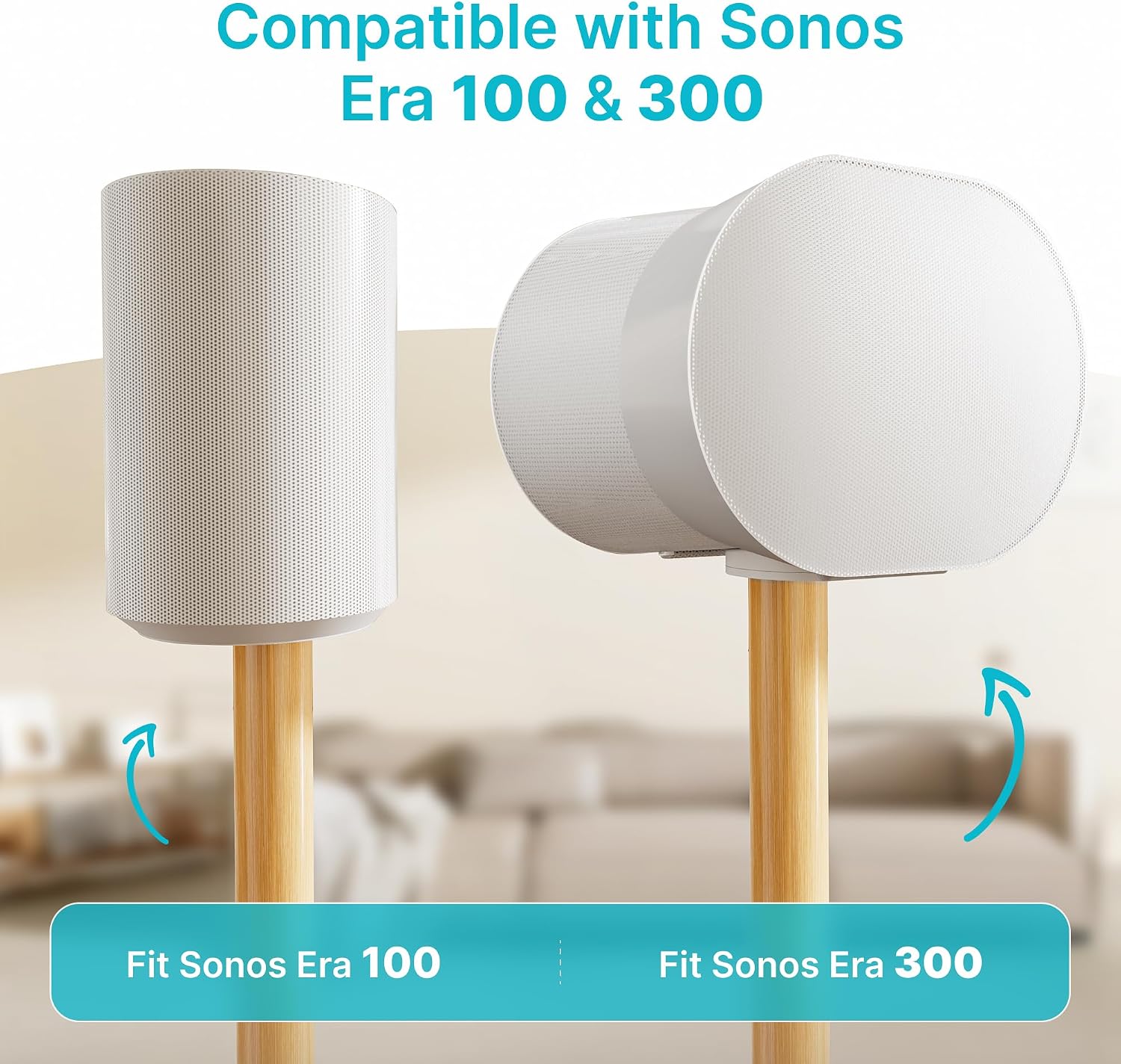 SOPORTES PARA PARLANTES PEGZONE 30.6 PULGADAS PARA SONOS ERA 100 Y ERA 300 BLANCO - 2