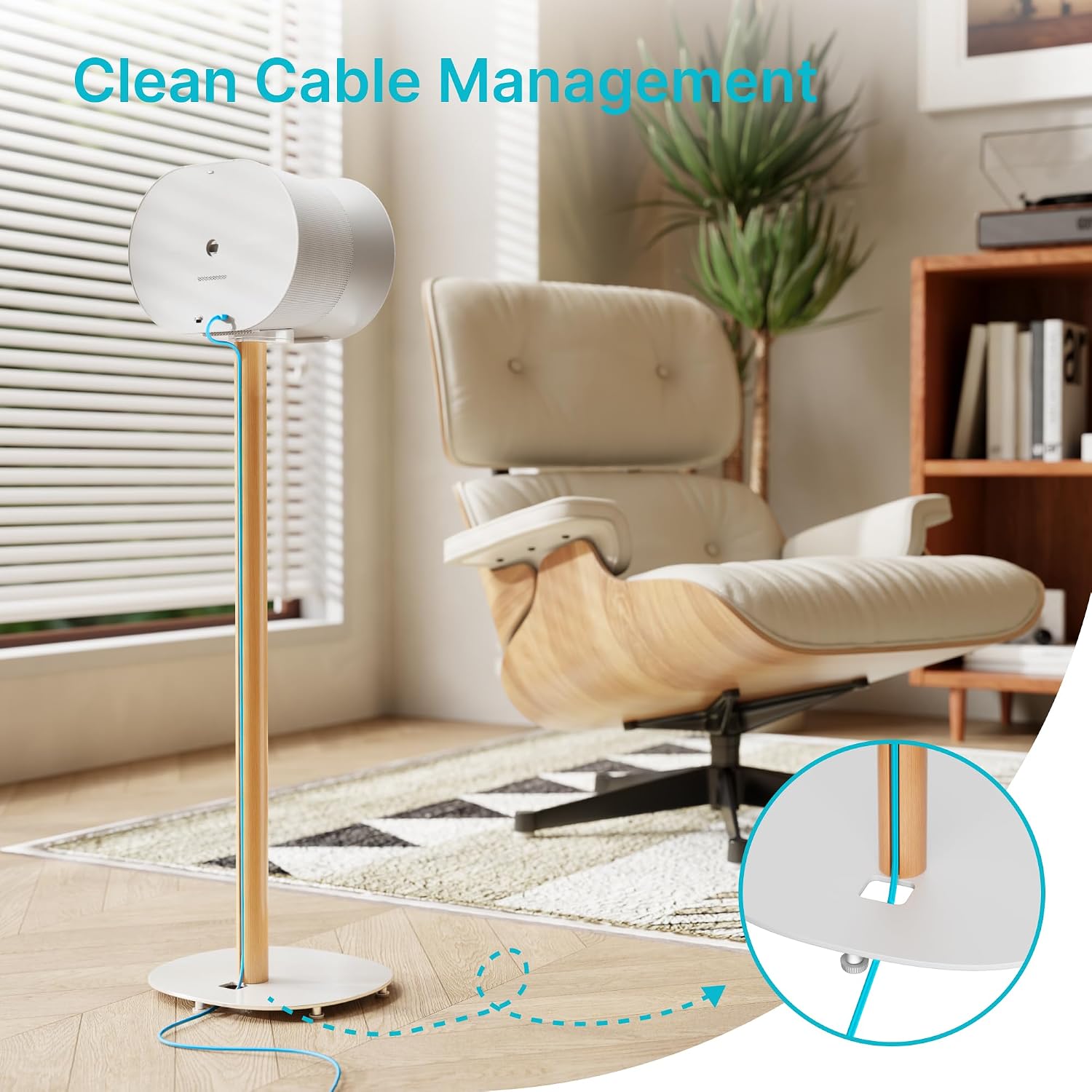 SOPORTES PARA PARLANTES PEGZONE 30.6 PULGADAS PARA SONOS ERA 100 Y ERA 300 BLANCO - 4