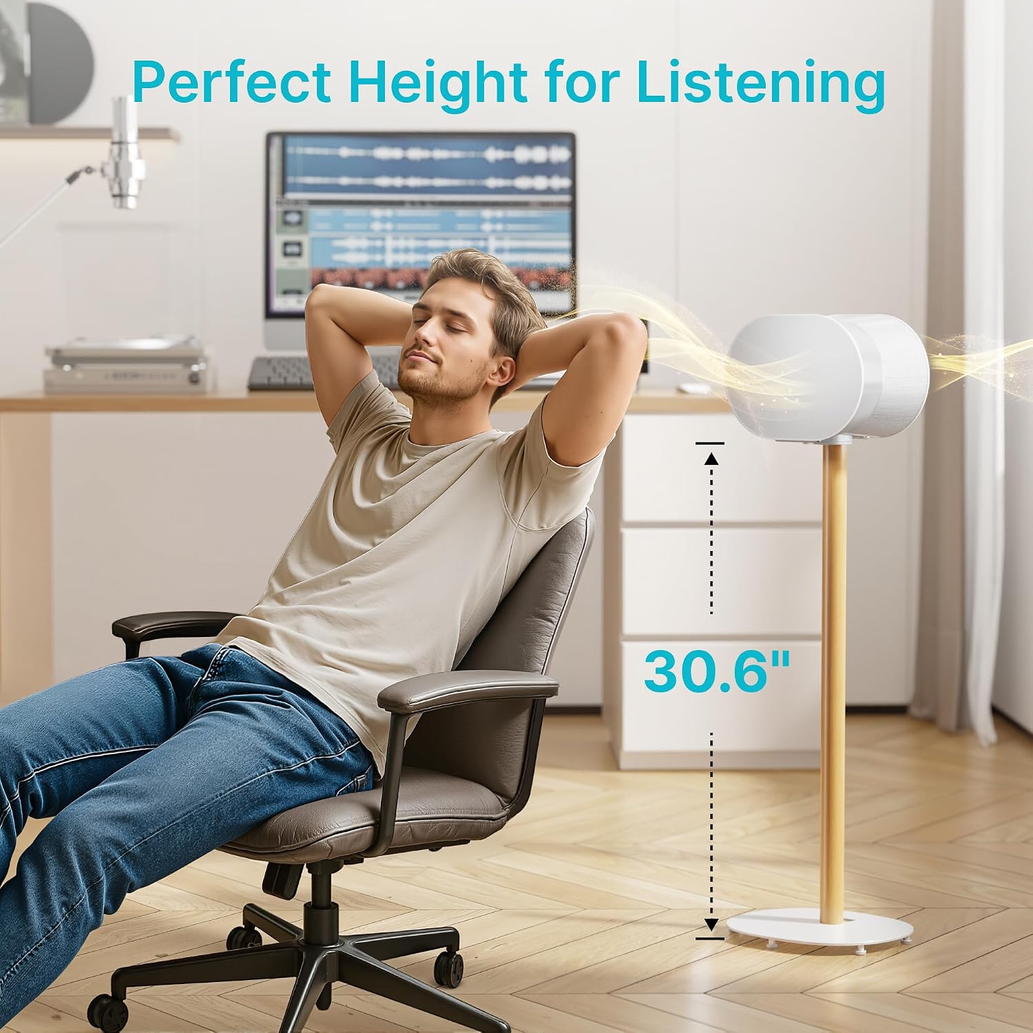 SOPORTES PARA PARLANTES PEGZONE 30.6 PULGADAS PARA SONOS ERA 100 Y ERA 300 BLANCO - 5