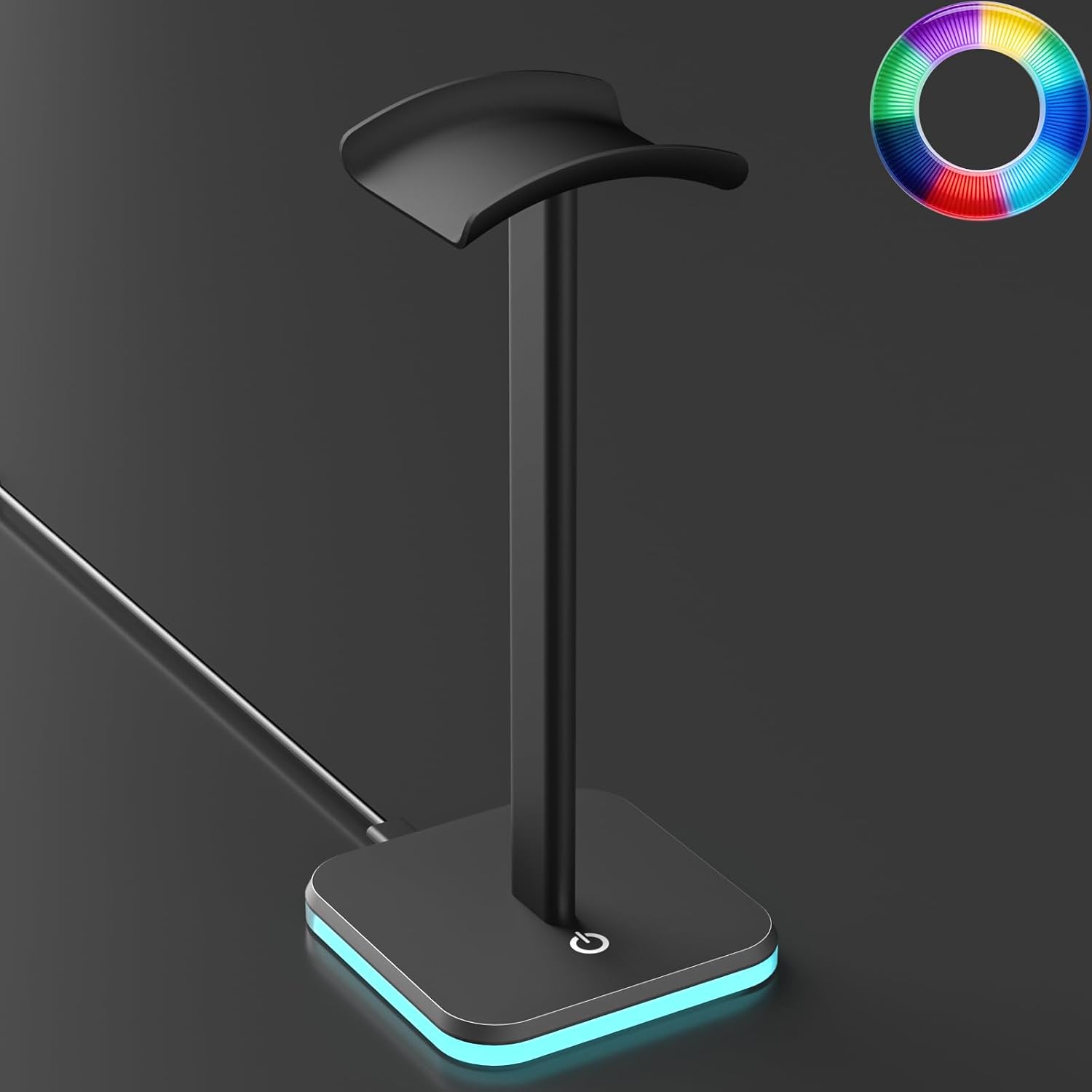 SOPORTE PARA AUDÍFONOS AHONNPELY RGB NEGRO - 1